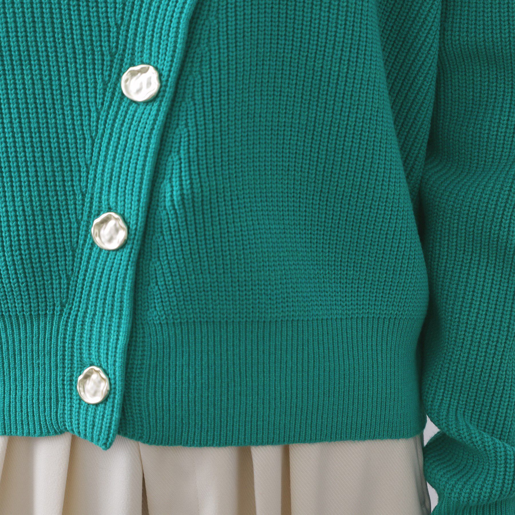 OPAQUE.CLIP「アシンメトリーボタンカーディガン【洗濯機OK】」|カーディガン|