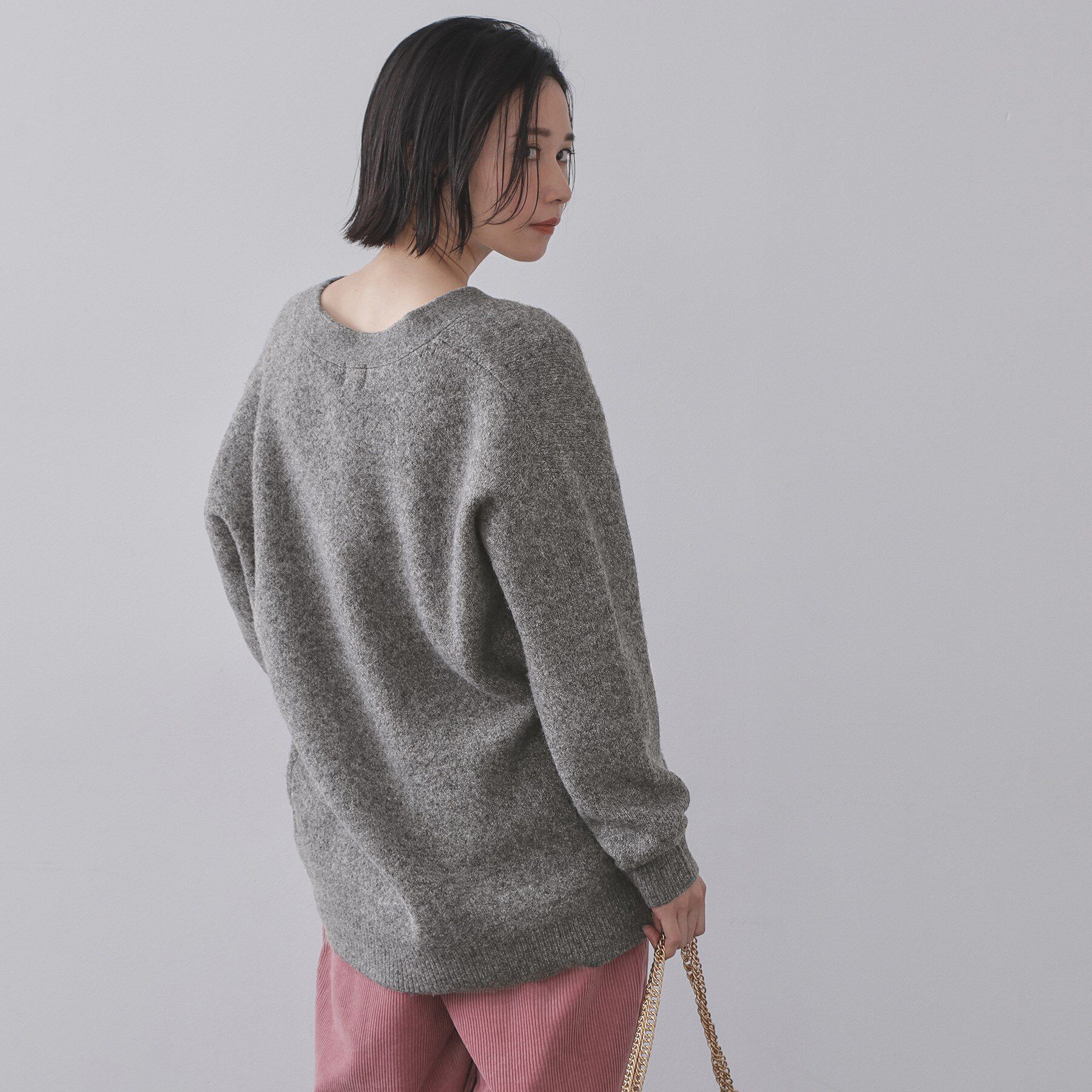 OPAQUE.CLIP「Vネックニットカーディガン／セットアップ対応可【洗濯機OK】」|カーディガン|