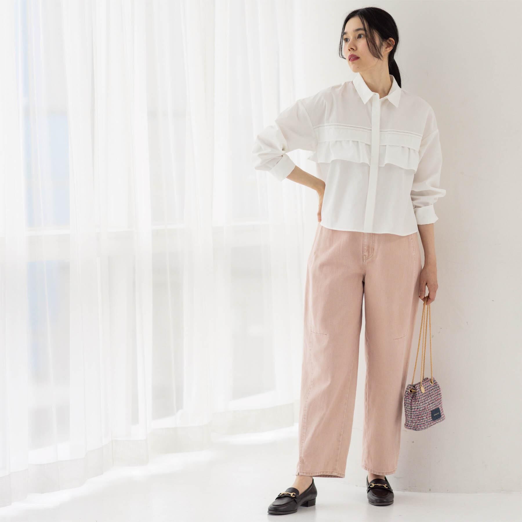 OPAQUE.CLIP「カーブシルエットカラーデニム【洗濯機OK】」|デニム|