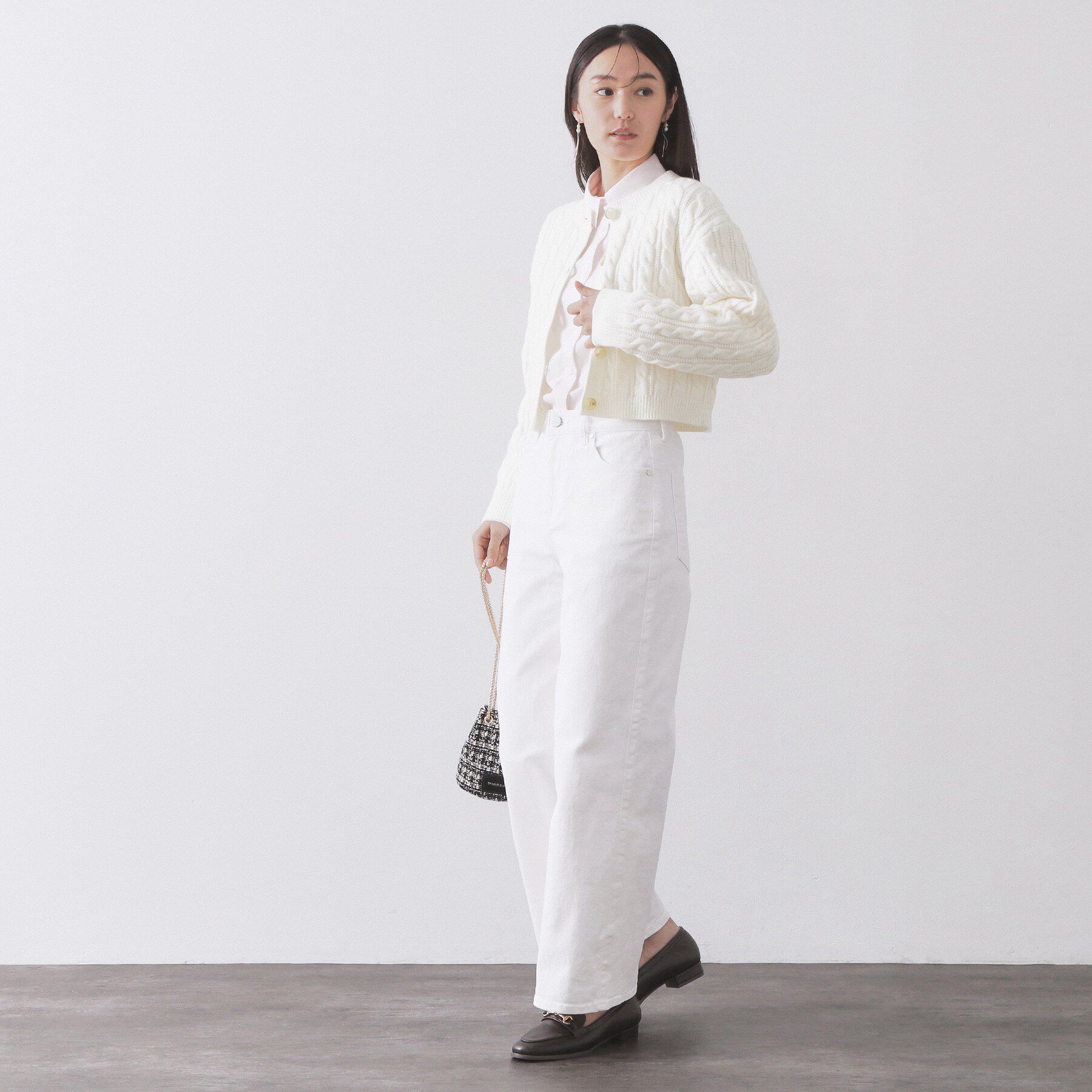 OPAQUE.CLIP「ケーブルミドルゲージニットカーディガン【洗濯機OK】」|カーディガン|