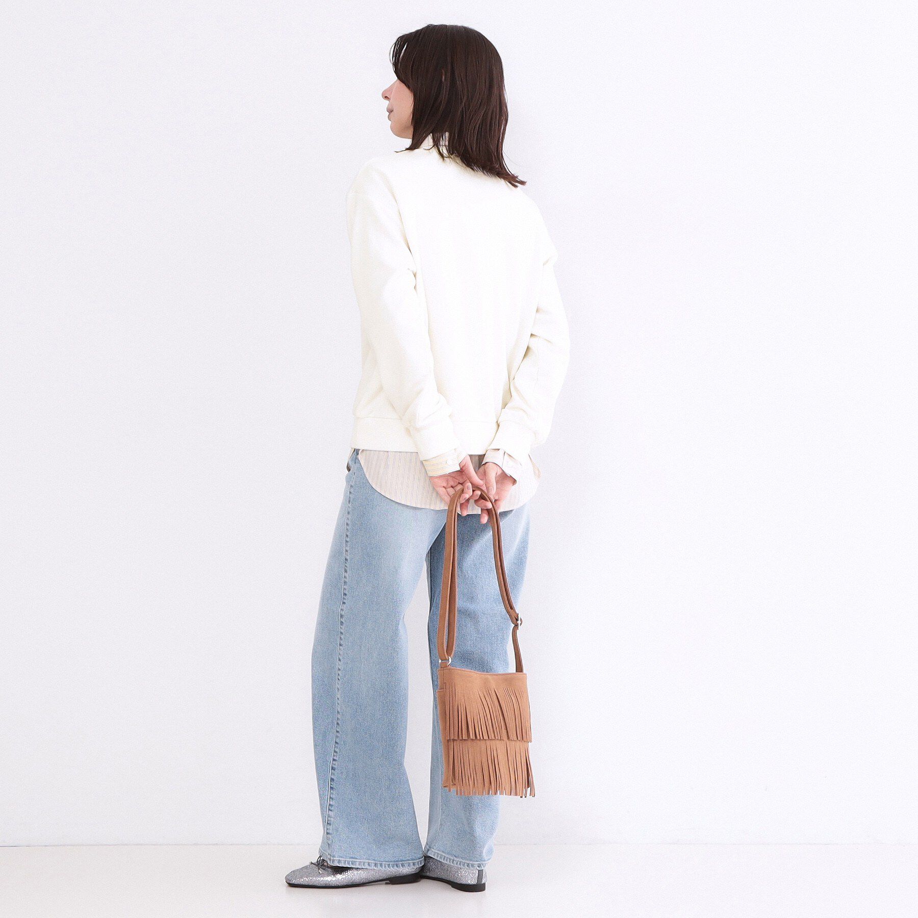 OPAQUE.CLIP「ロゴ刺繍裏毛トップス【洗濯機OK】」|Tシャツ・カットソー|