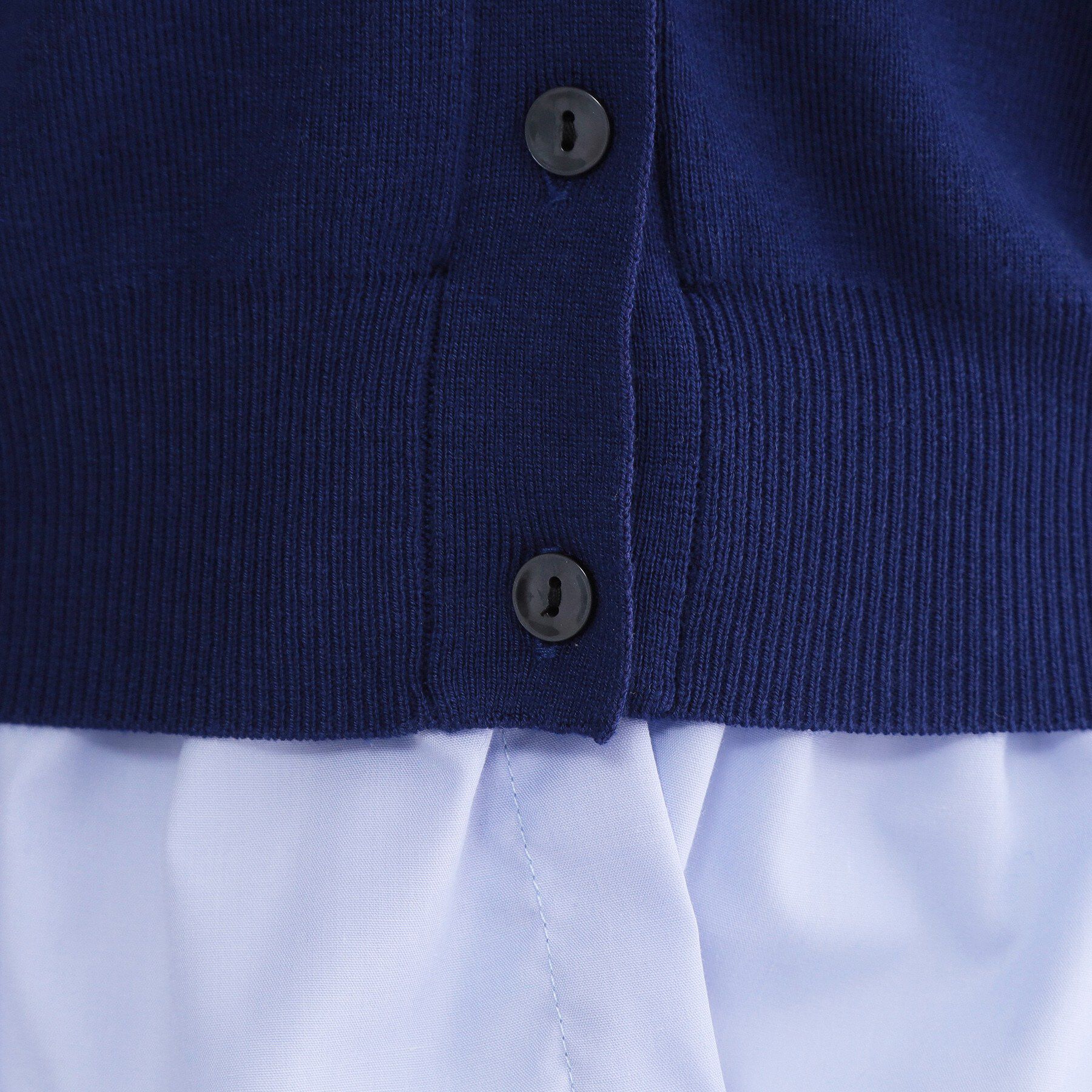 OPAQUE.CLIP「ポロ衿シャツドッキングニット【洗濯機OK】」|カーディガン|