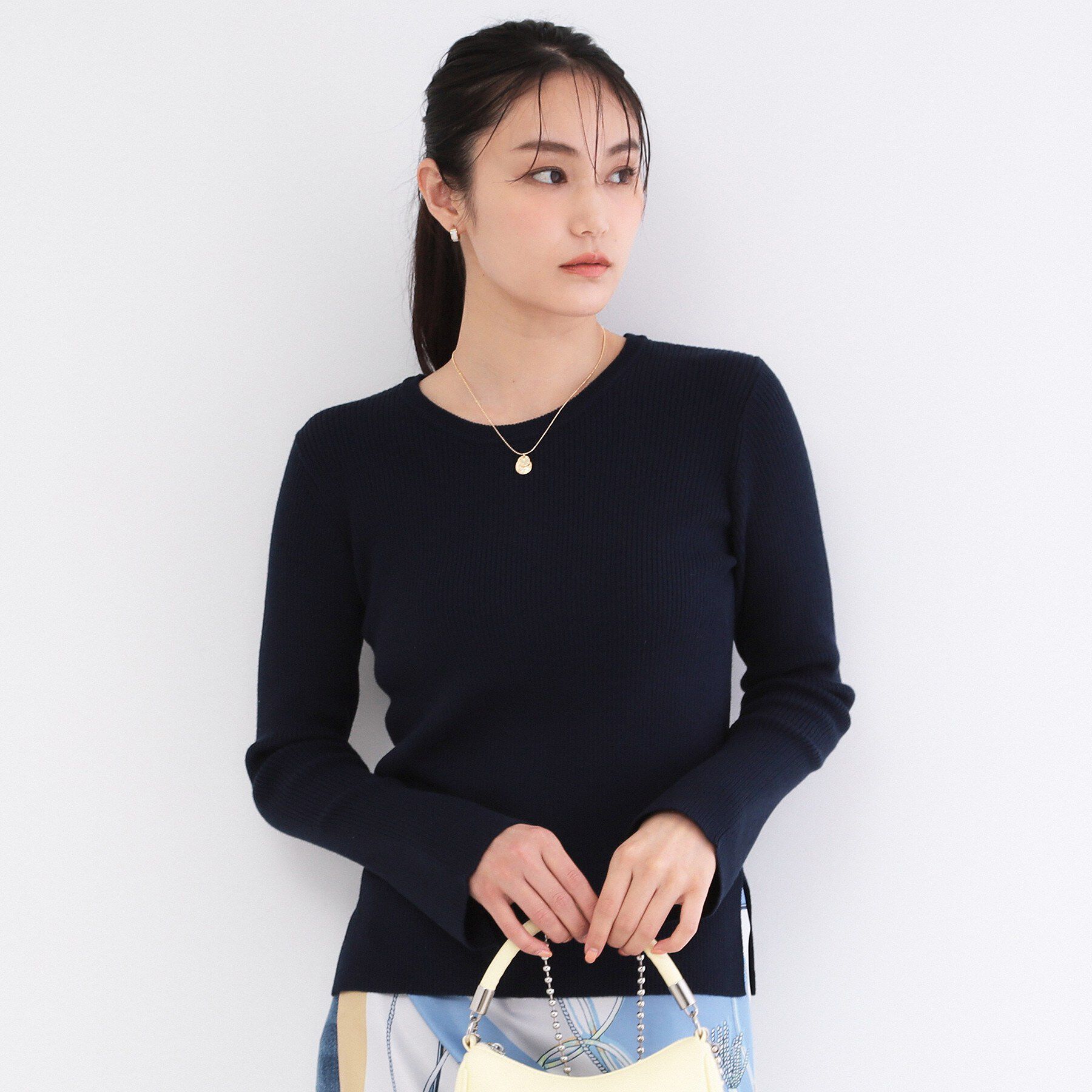 OPAQUE.CLIP「《ツインセット》ビスチェベスト&times;リブニット【洗濯機OK】」|ニット・セーター|