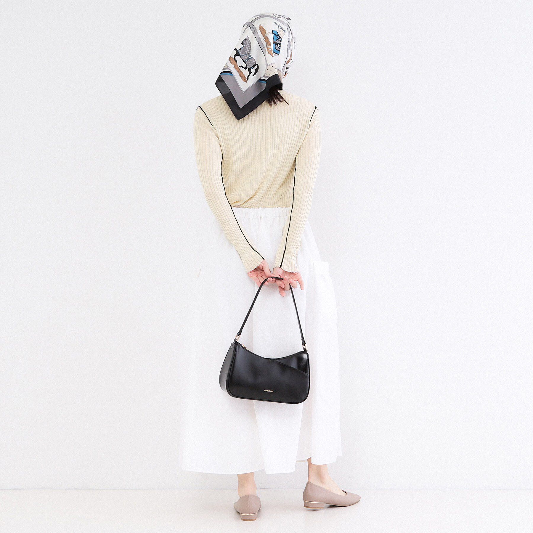 OPAQUE.CLIP「シアー配色クルーネックリブニット【洗濯機OK】」|ニット・セーター|