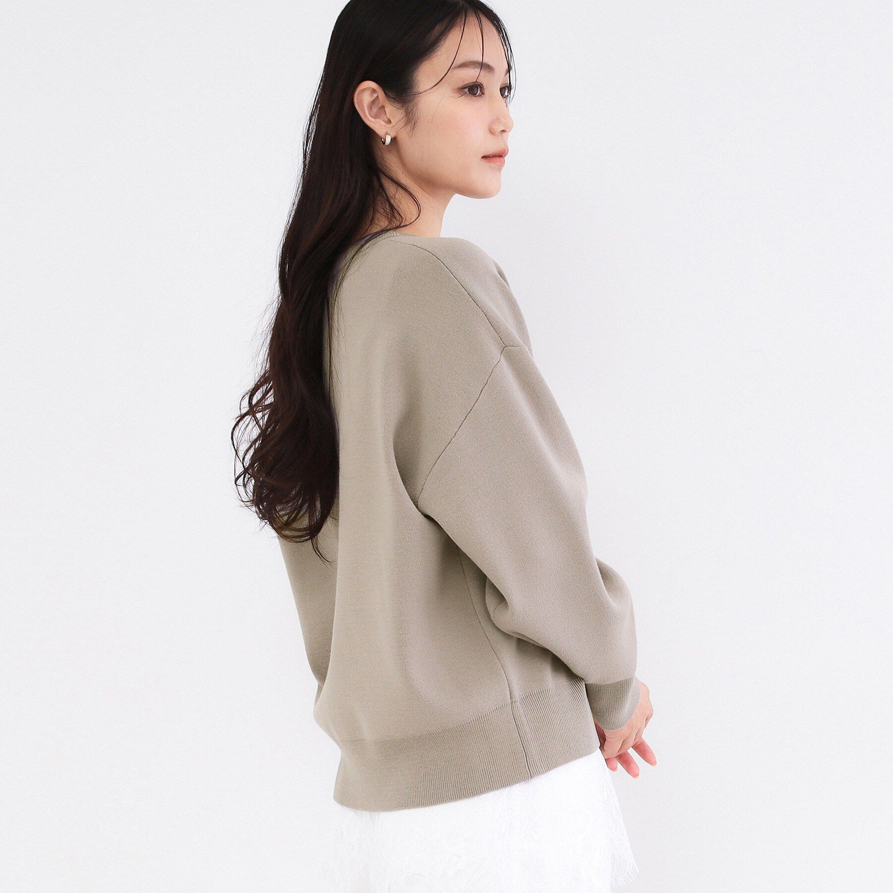 OPAQUE.CLIP「キーネックデザインニット【洗濯機OK】」|ニット・セーター|