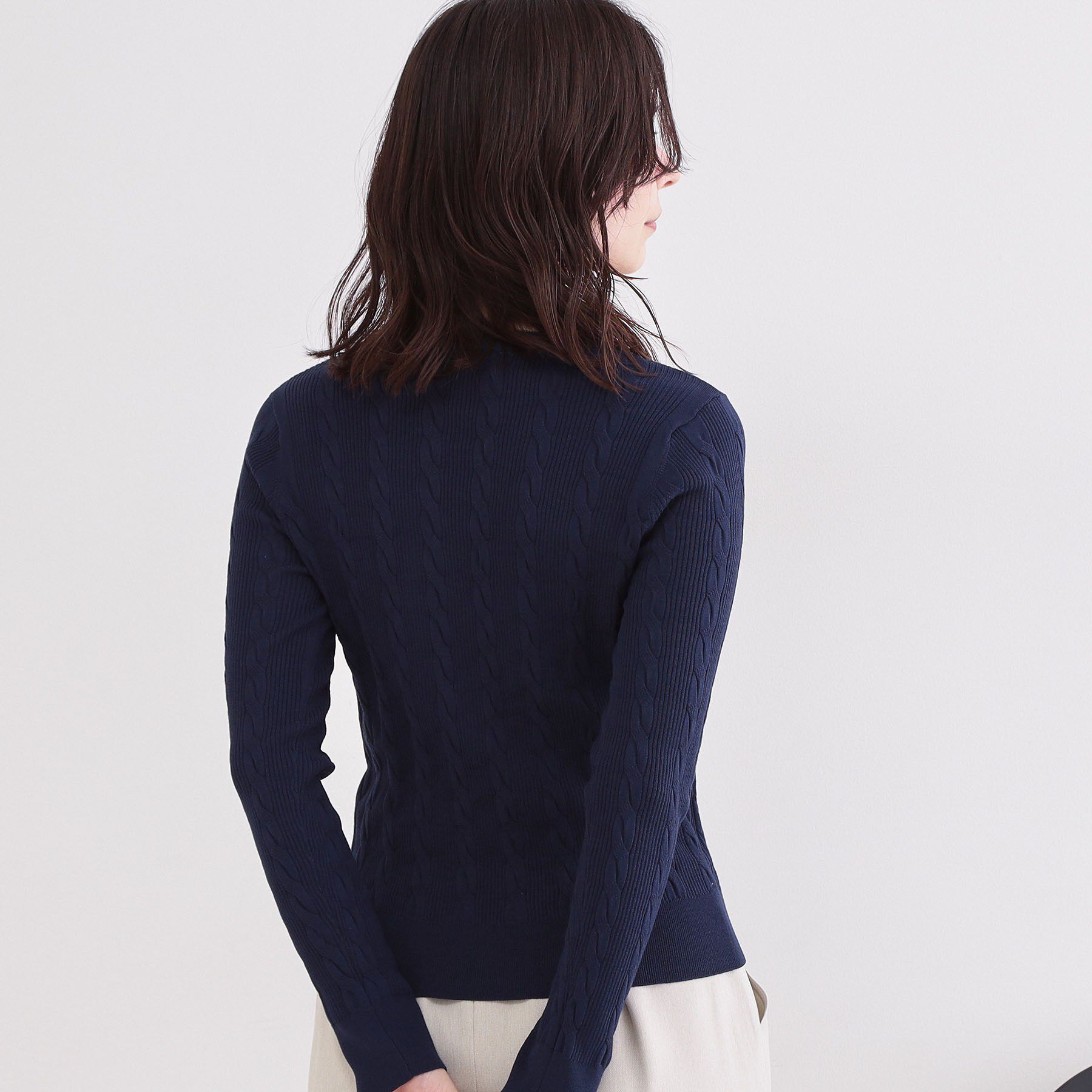 OPAQUE.CLIP「ケーブル編みニット【洗濯機OK】」|ニット・セーター|