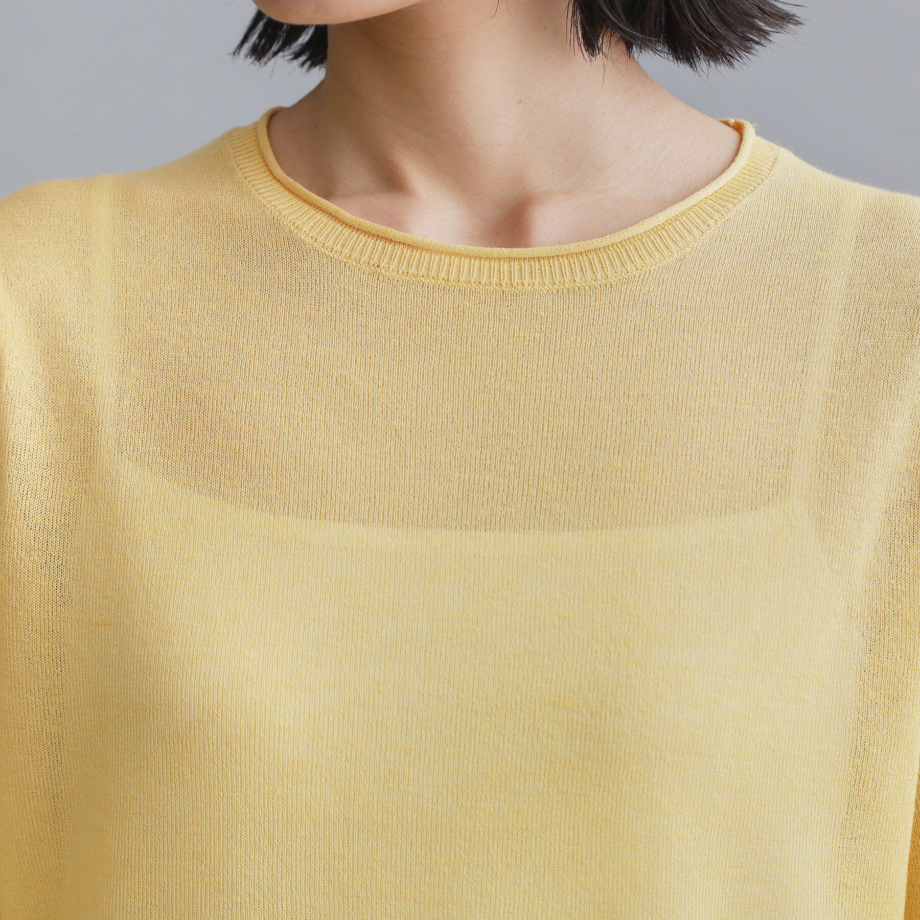 OPAQUE.CLIP「【es】シアーレイヤードニット【洗濯機OK/抗ピル】」|ニット・セーター|