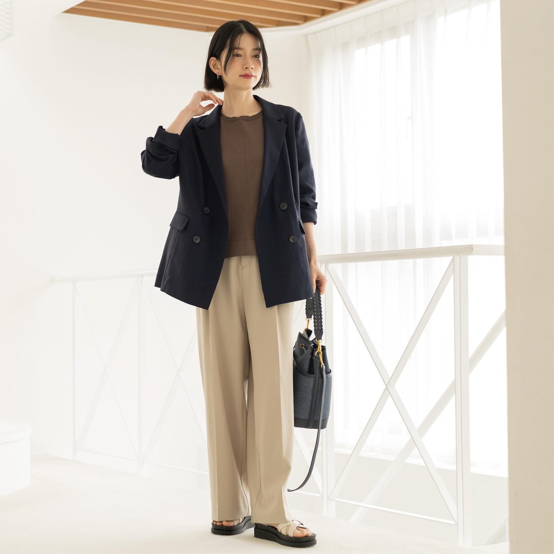 OPAQUE.CLIP「ダブルブレストジャケット【洗える/UVケア/防シワ加工/接触冷感】」|テーラードジャケット|