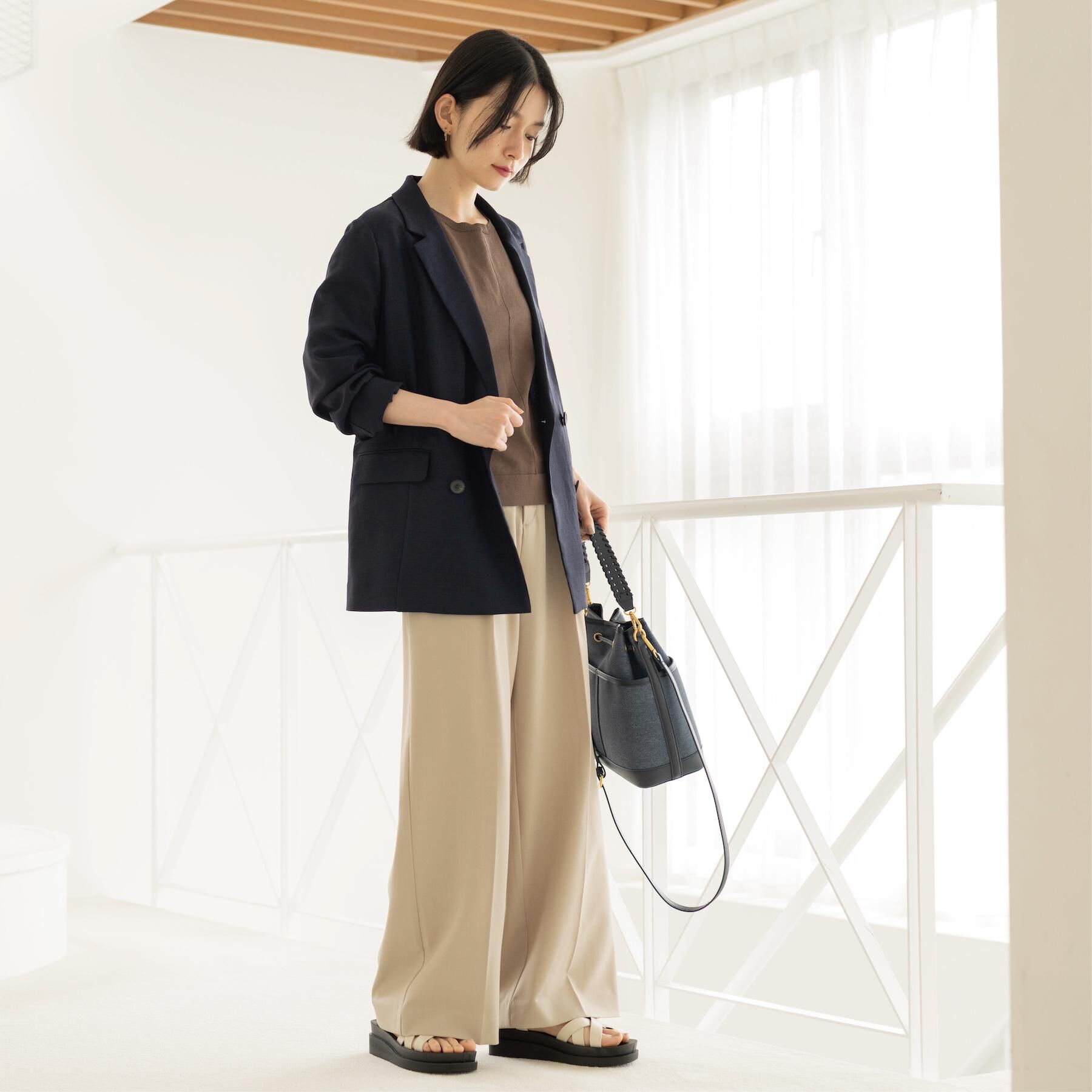 OPAQUE.CLIP「ダブルブレストジャケット【洗える/UVケア/防シワ加工/接触冷感】」|テーラードジャケット|