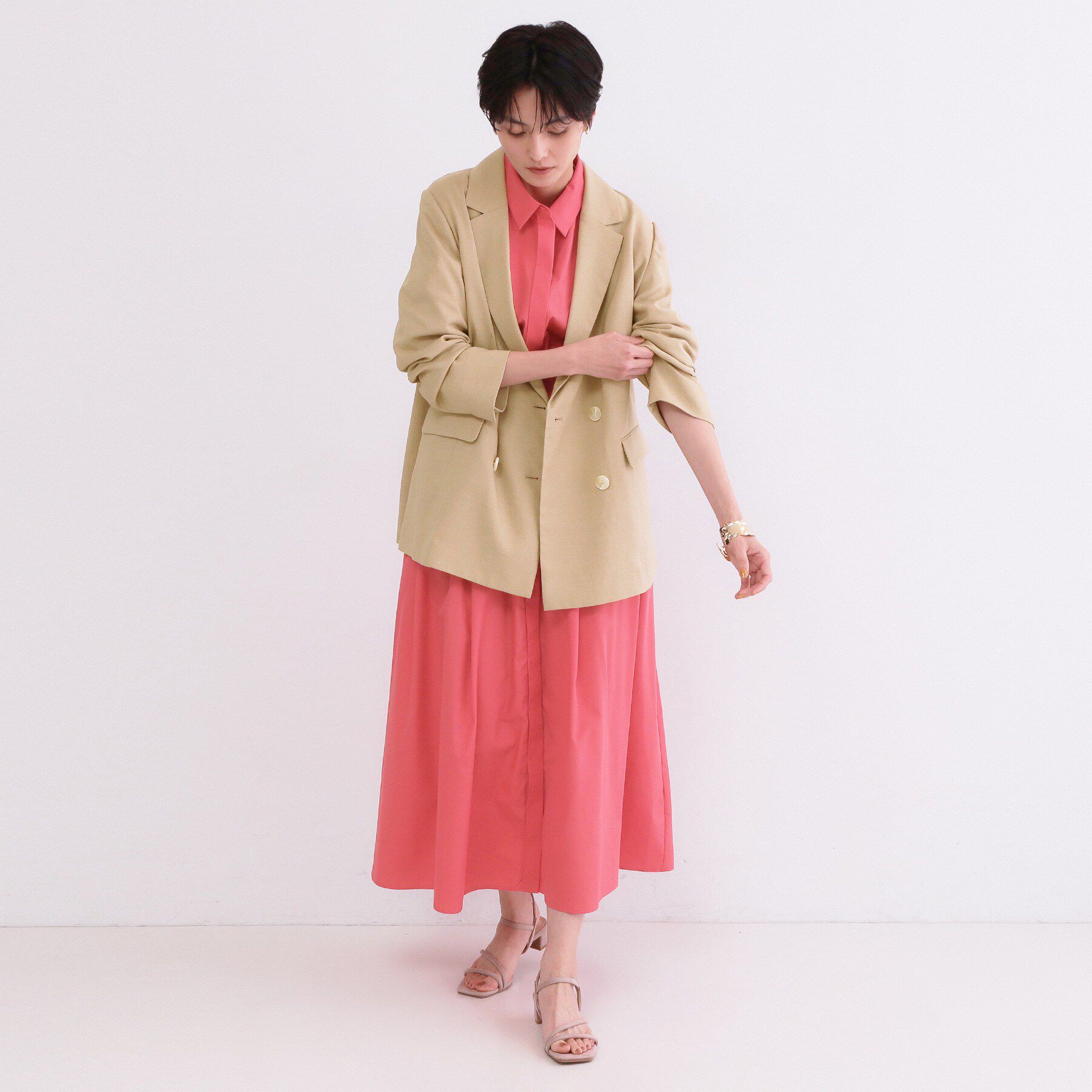 OPAQUE.CLIP「ダブルブレストジャケット【洗える/UVケア/防シワ加工/接触冷感】」|テーラードジャケット|