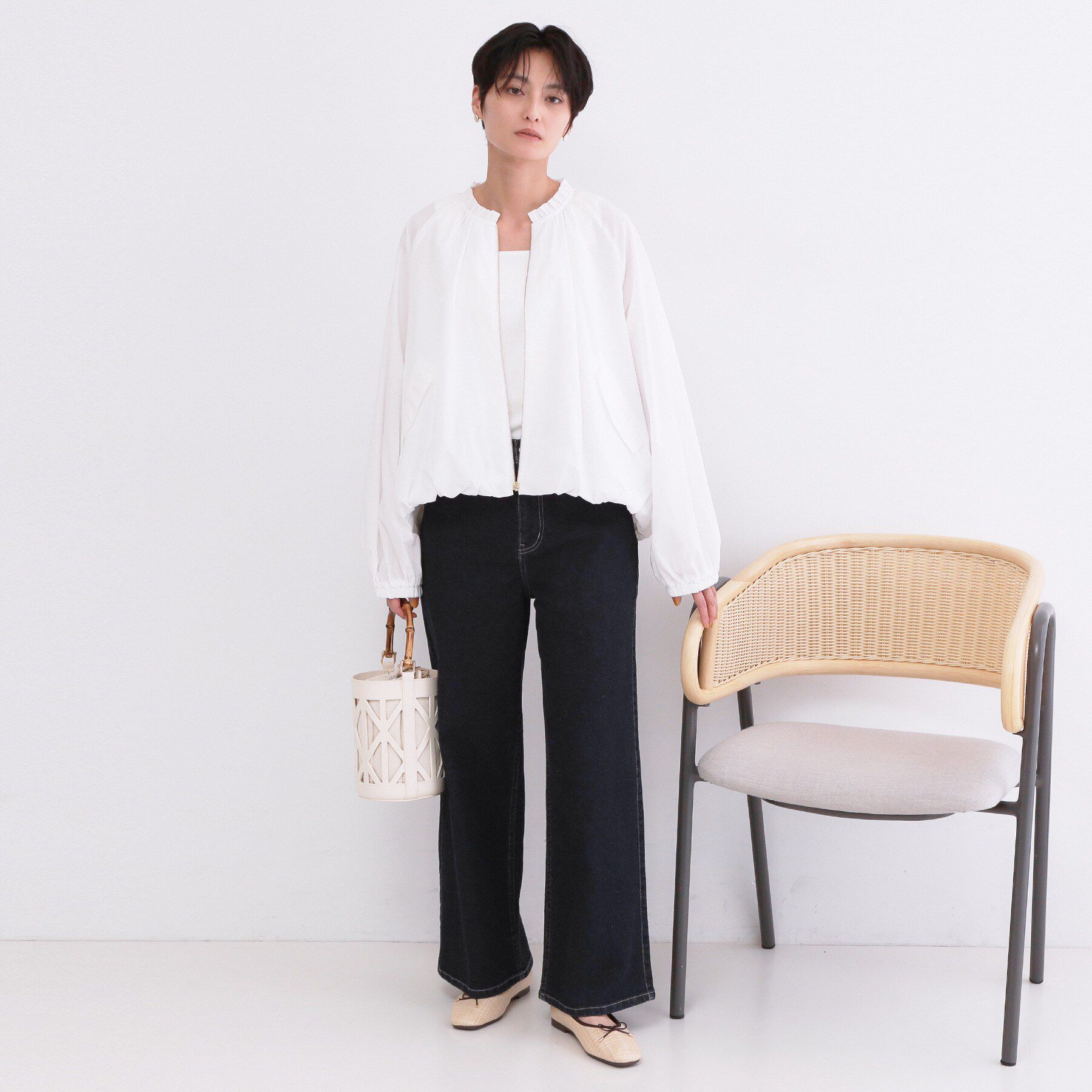 OPAQUE.CLIP「撥水 裾バルーンブルゾン【洗濯機OK】」|ブルゾン・スタジャン|