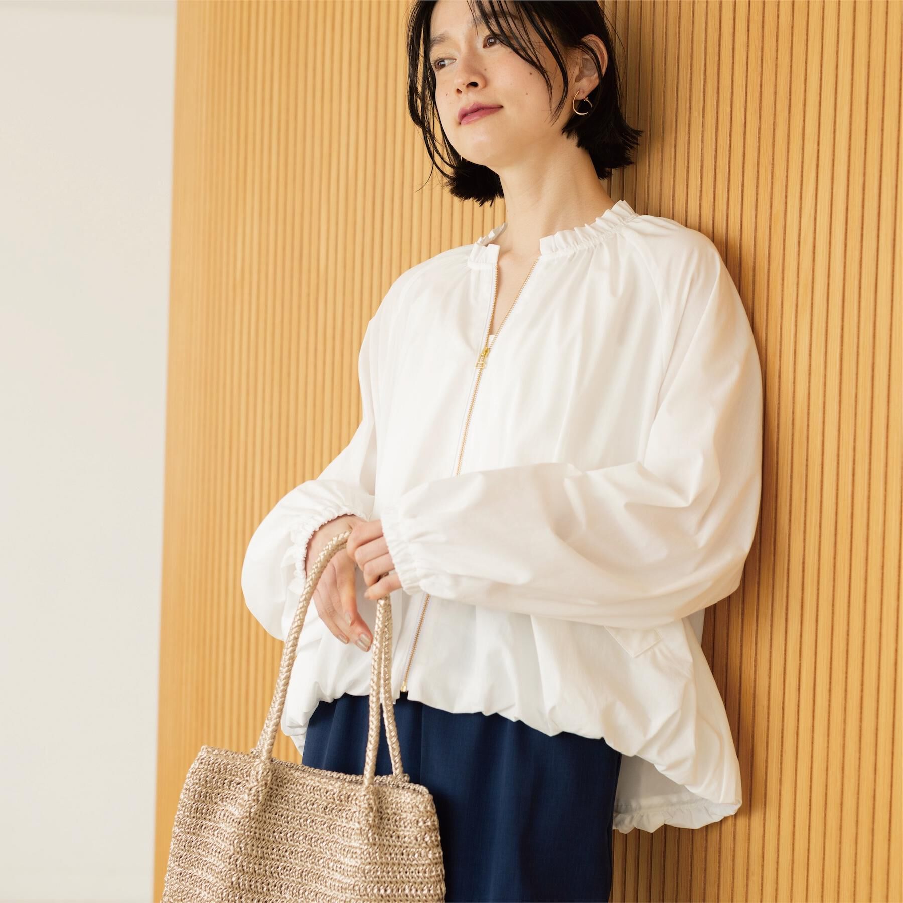 OPAQUE.CLIP「撥水 裾バルーンブルゾン【洗濯機OK】」|ブルゾン・スタジャン|