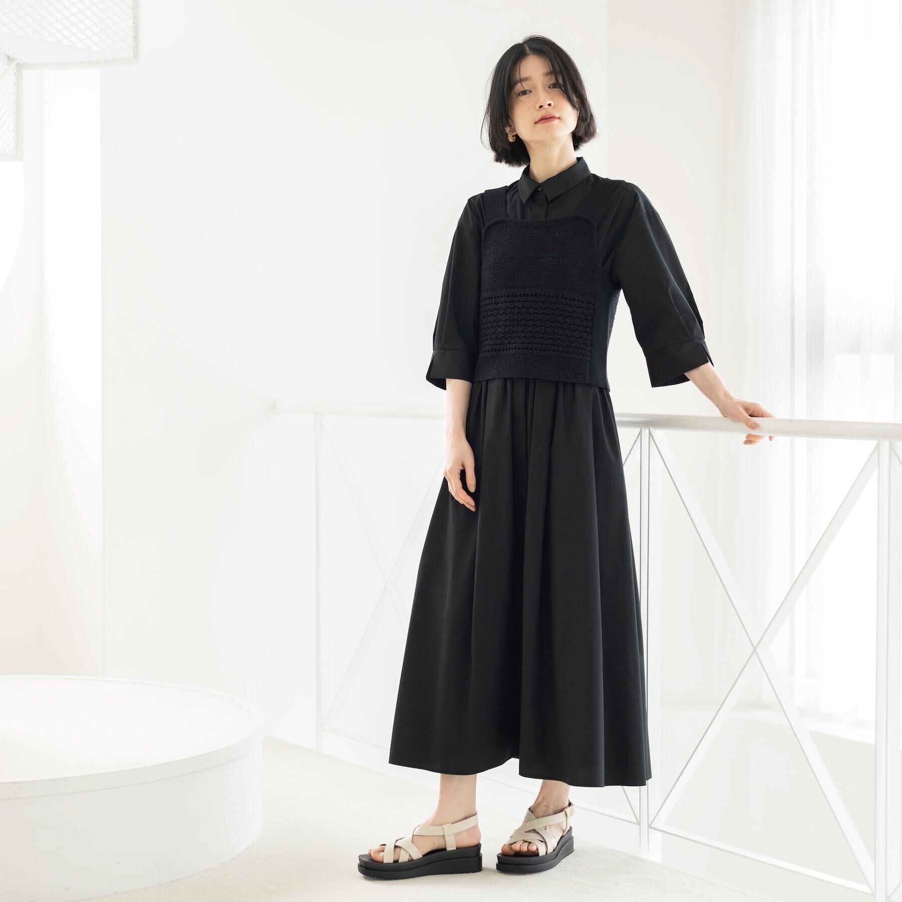 OPAQUE.CLIP「サッシュリボンベルト付きフレアシャツワンピース【洗濯機OK/防シワ加工】」|ワンピース|