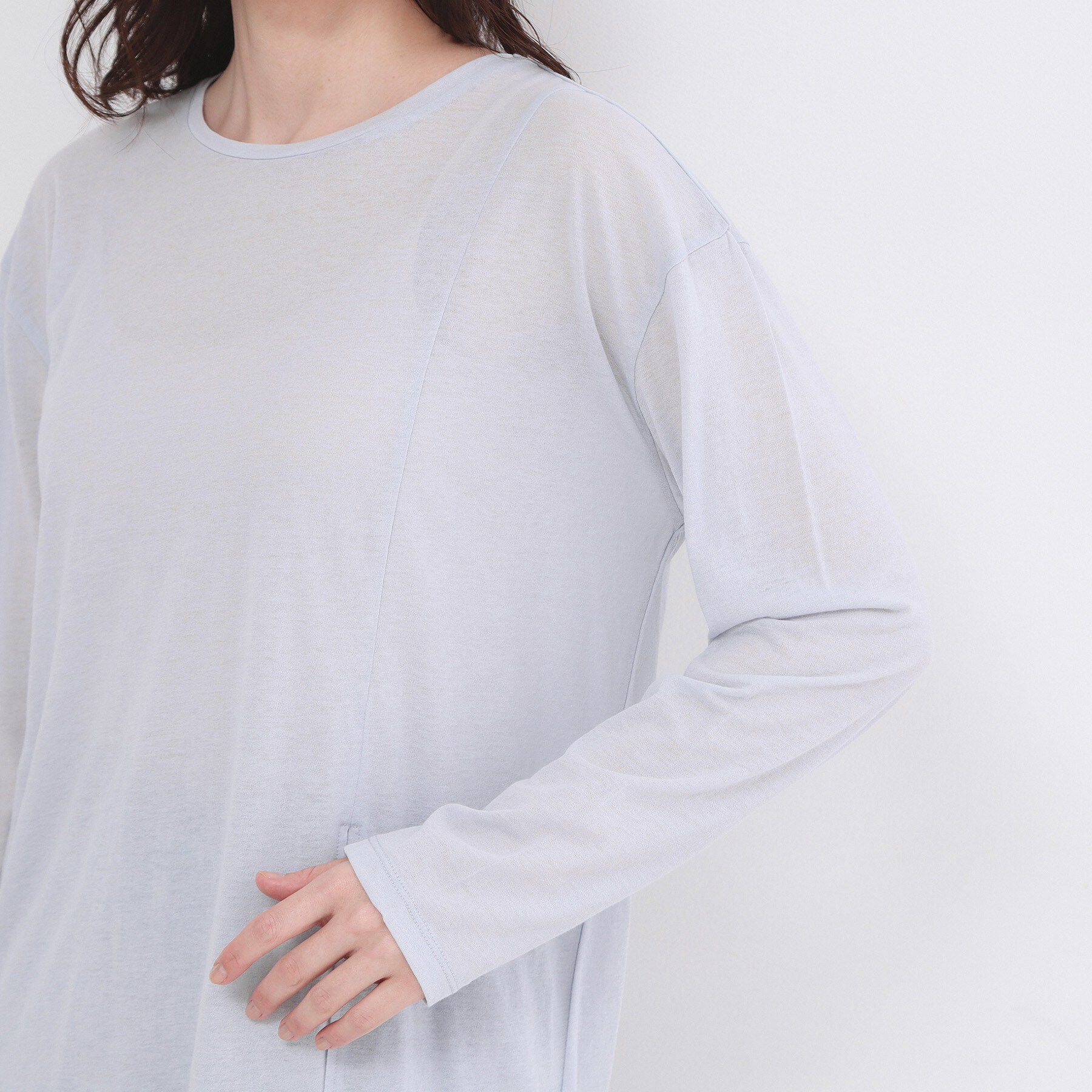 OPAQUE.CLIP「シアースリットカットソー【洗濯機OK】」|Tシャツ・カットソー|