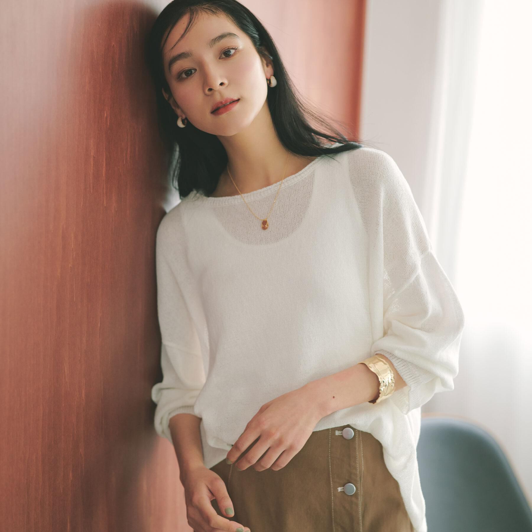 OPAQUE.CLIP「麻混リラクシーニット【洗濯機OK】」|ニット・セーター|