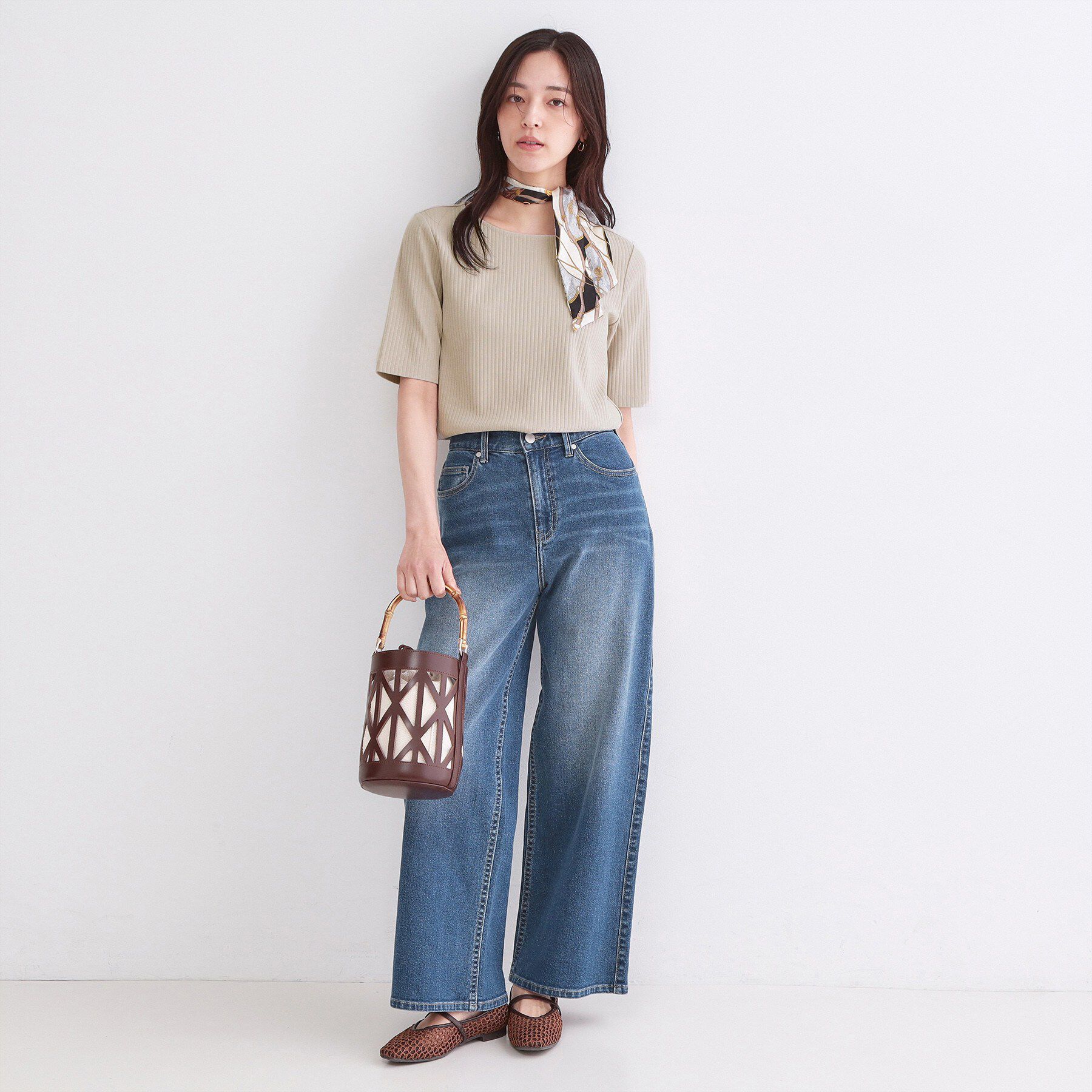 OPAQUE.CLIP「ベーシックリブボートネックカットソー【洗濯機OK】」|Tシャツ・カットソー|