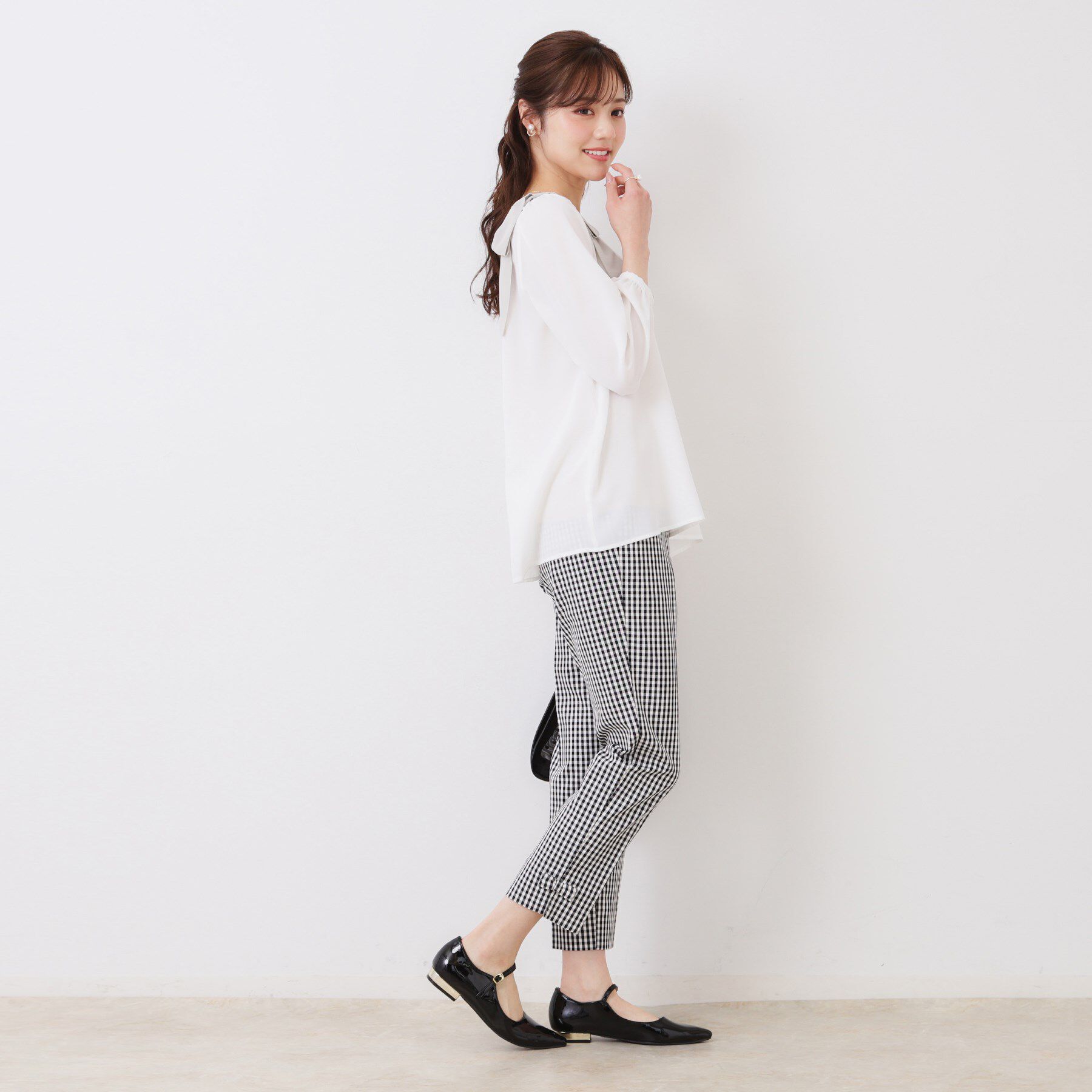 Couture broach「【フェミニン・通勤】肩リボンシフォンブラウス」|シャツ・ブラウス|