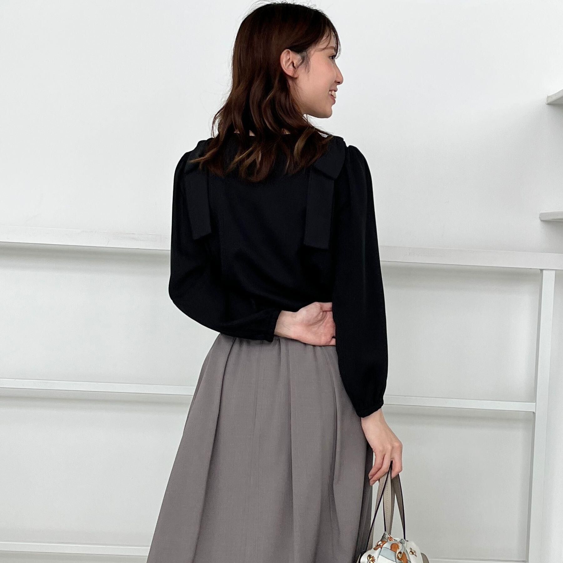 Couture broach「【フェミニン・通勤】肩リボンシフォンブラウス」|シャツ・ブラウス|