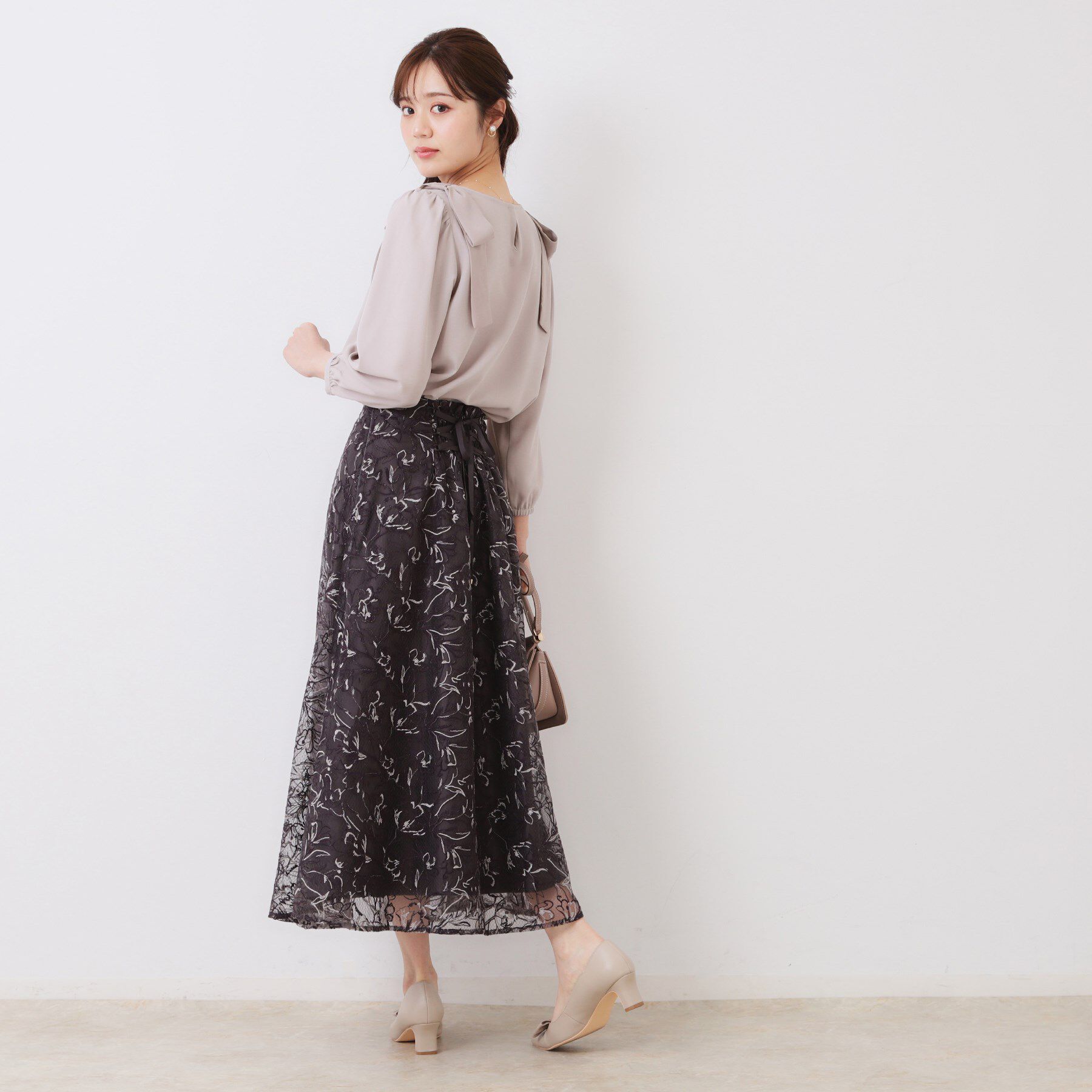 Couture broach「【フェミニン・通勤】肩リボンシフォンブラウス」|シャツ・ブラウス|