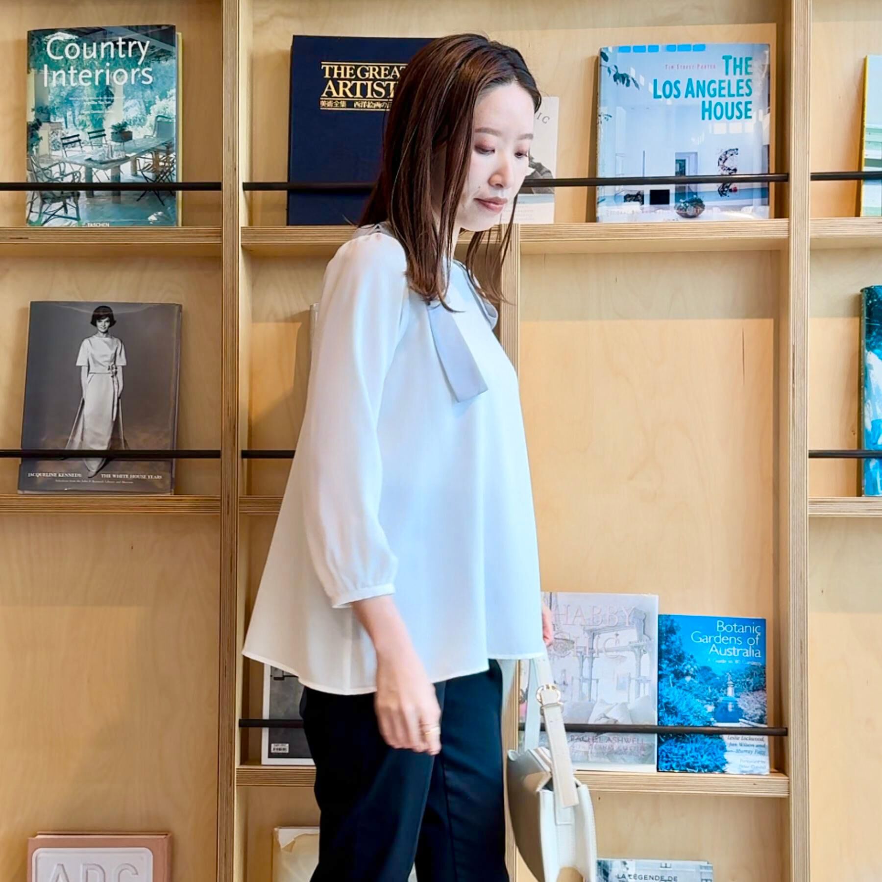 Couture broach「【フェミニン・通勤】肩リボンシフォンブラウス」|シャツ・ブラウス|