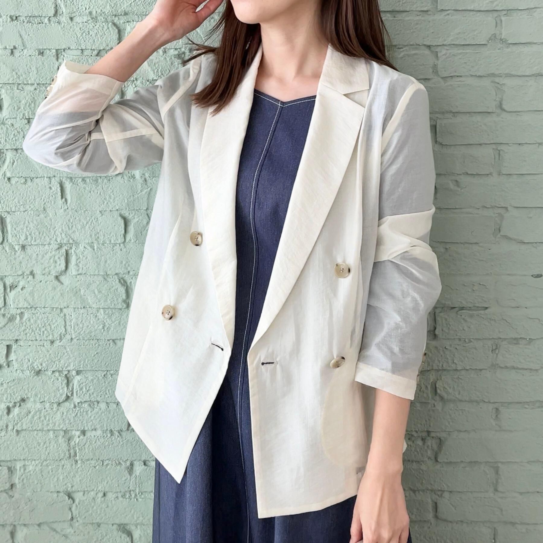 Couture broach「【オシャレな透け感・通勤】シアージャケット」|テーラードジャケット|