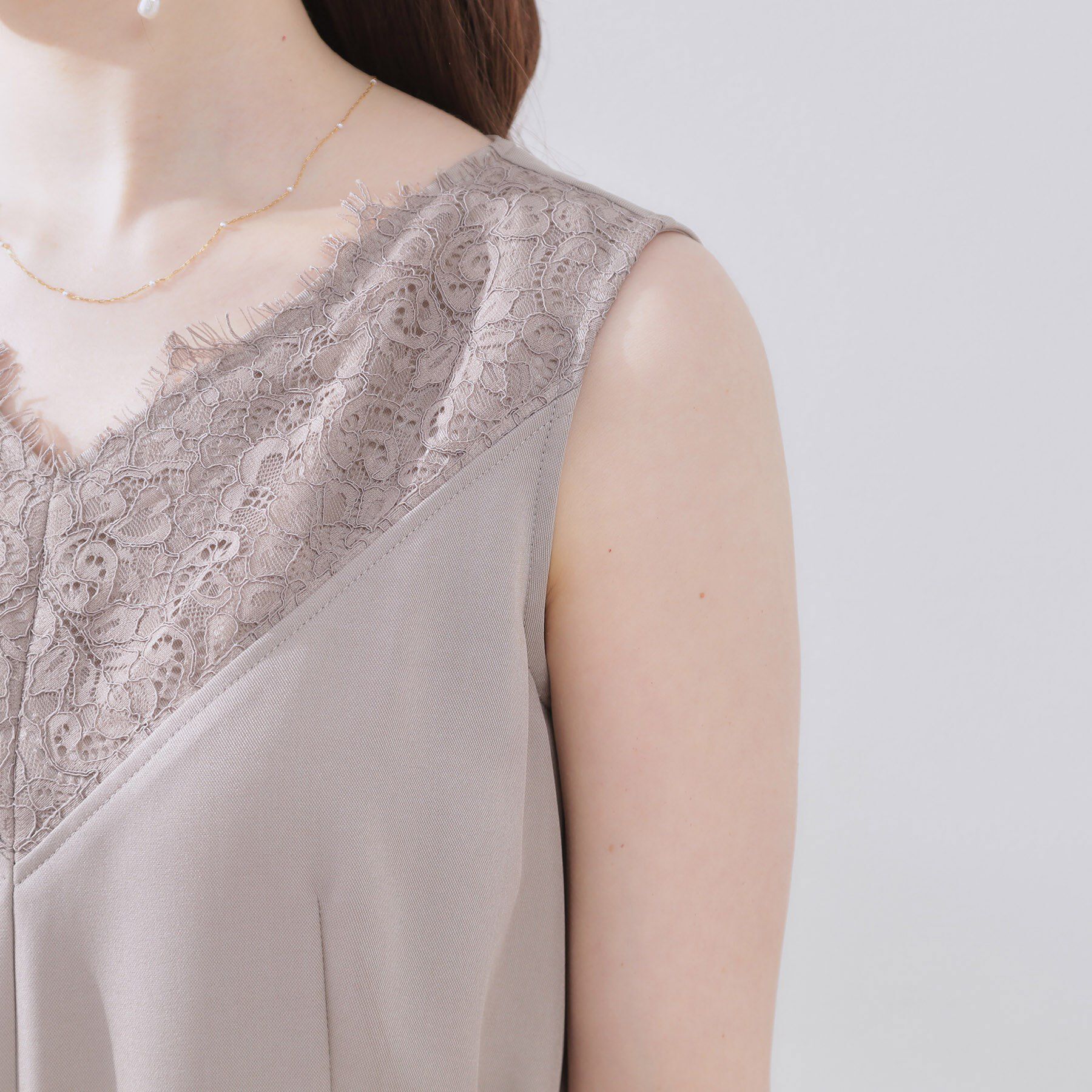 Couture broach「【一枚で着映える】レース切替デザインオールインワン」|オールインワン|
