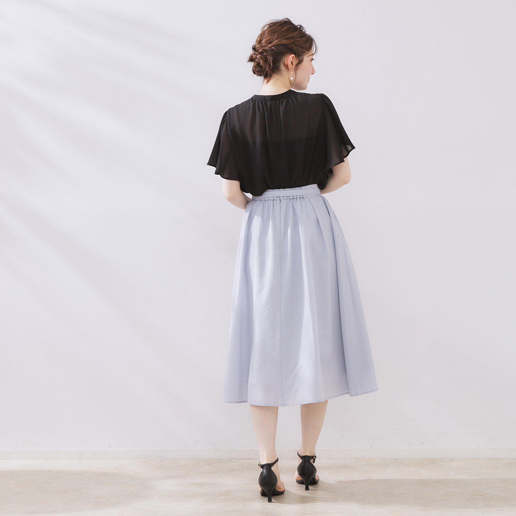 Couture broach「【キレイめ・通勤】前後2WAY楊柳フレアー袖ブラウス」|シャツ・ブラウス|