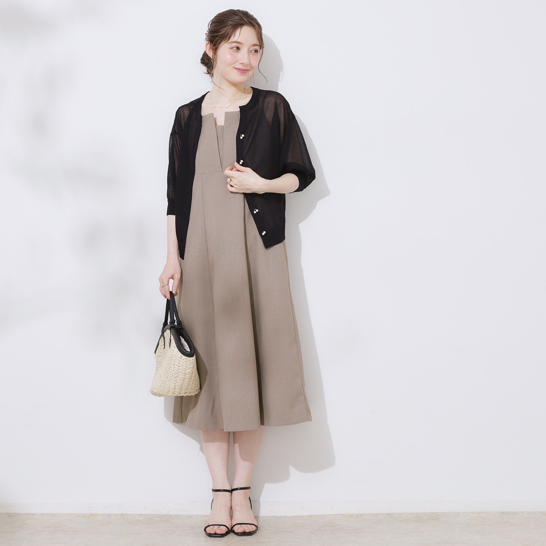 Couture broach「【洗える・大人可愛い】リネンライクアソートキャミワンピース」|ワンピース|