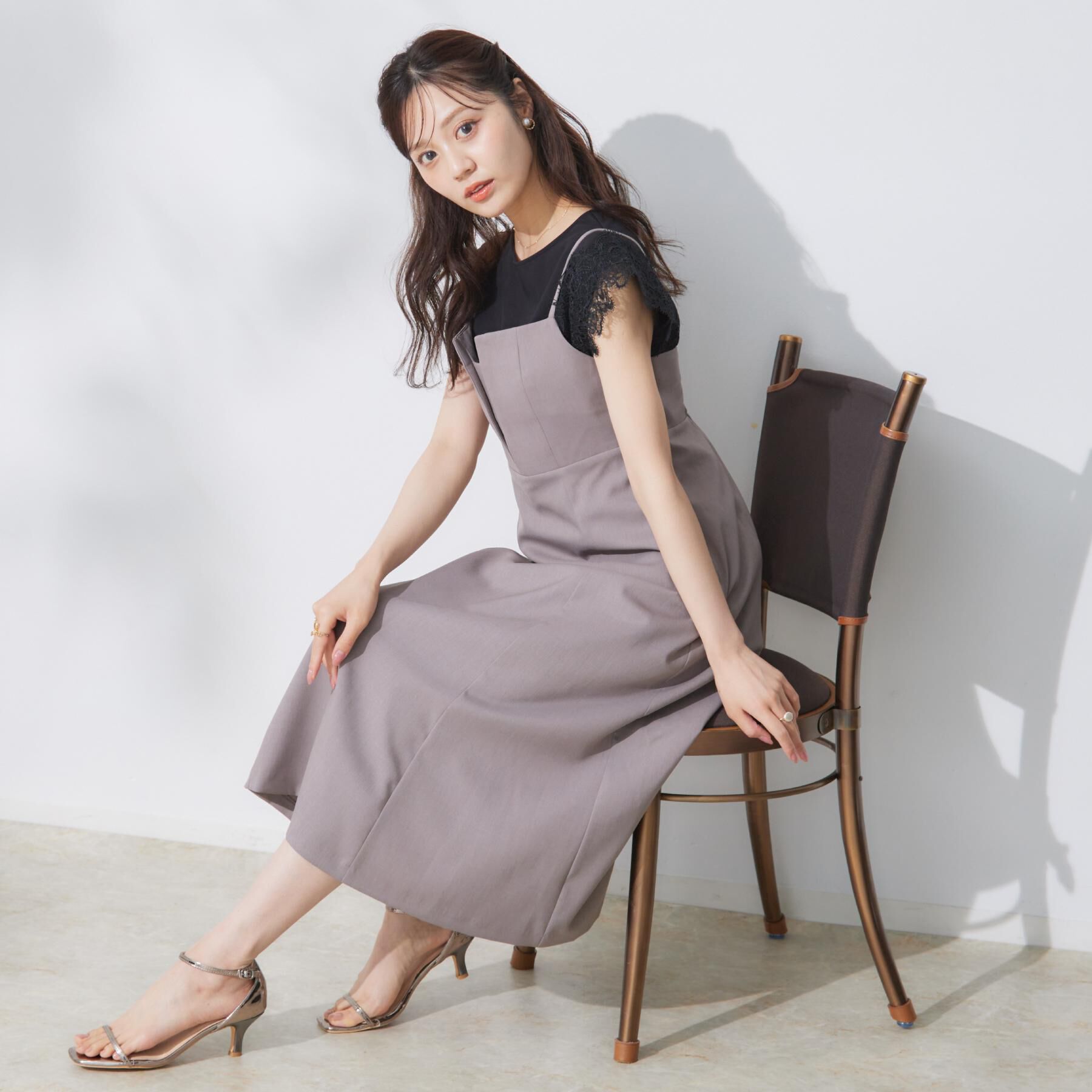 Couture broach「【洗える・大人可愛い】リネンライクアソートキャミワンピース」|ワンピース|