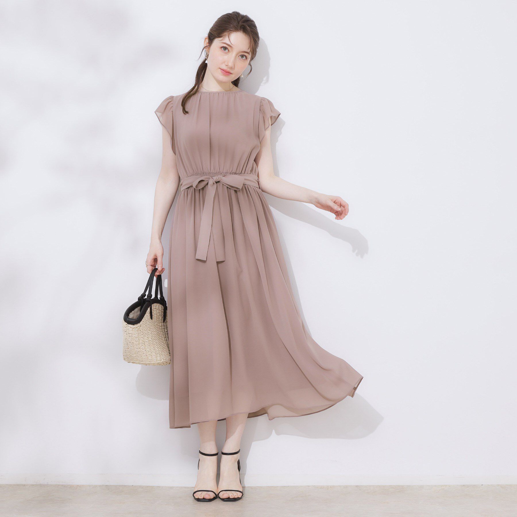 Couture broach「【一枚で着映える・楽ちん・ドライタッチ】フリルスリーブワンピース」|ワンピース|