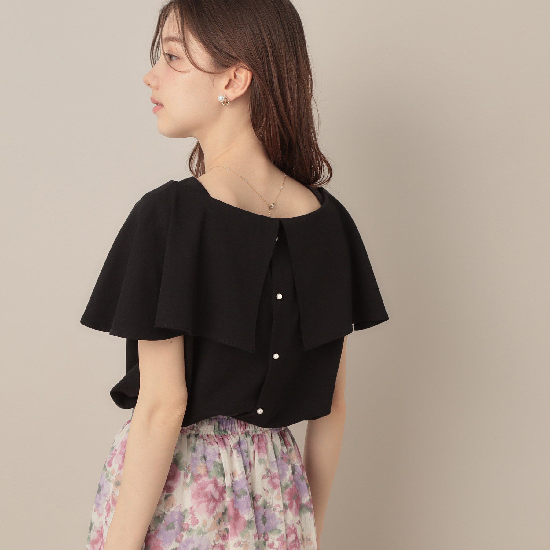 Couture broach「【マシンウォッシャブル・UVケア・接触冷感】2WAYケープデザインカットソー」|Tシャツ・カットソー|