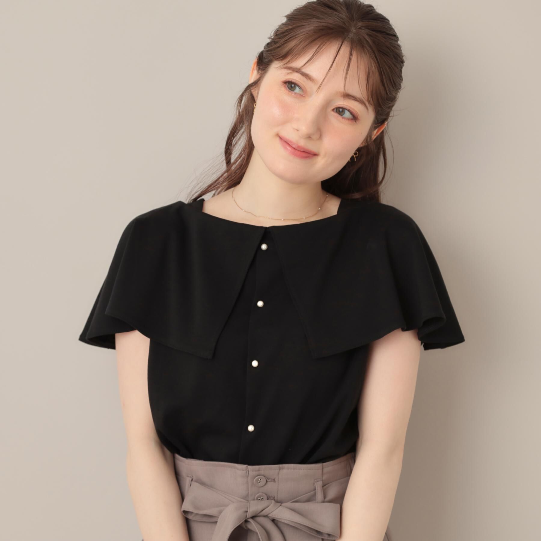 Couture broach「【マシンウォッシャブル・UVケア・接触冷感】2WAYケープデザインカットソー」|Tシャツ・カットソー|