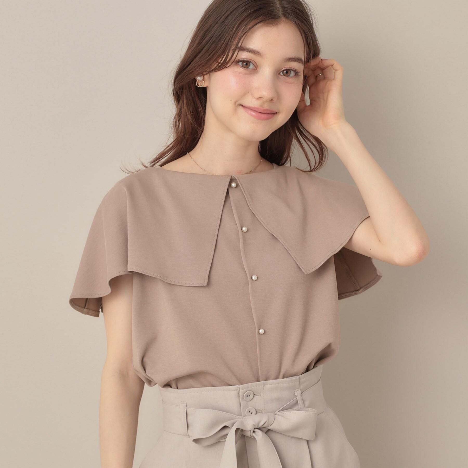 Couture broach「【マシンウォッシャブル・UVケア・接触冷感】2WAYケープデザインカットソー」|Tシャツ・カットソー|ピンクベージュ(05