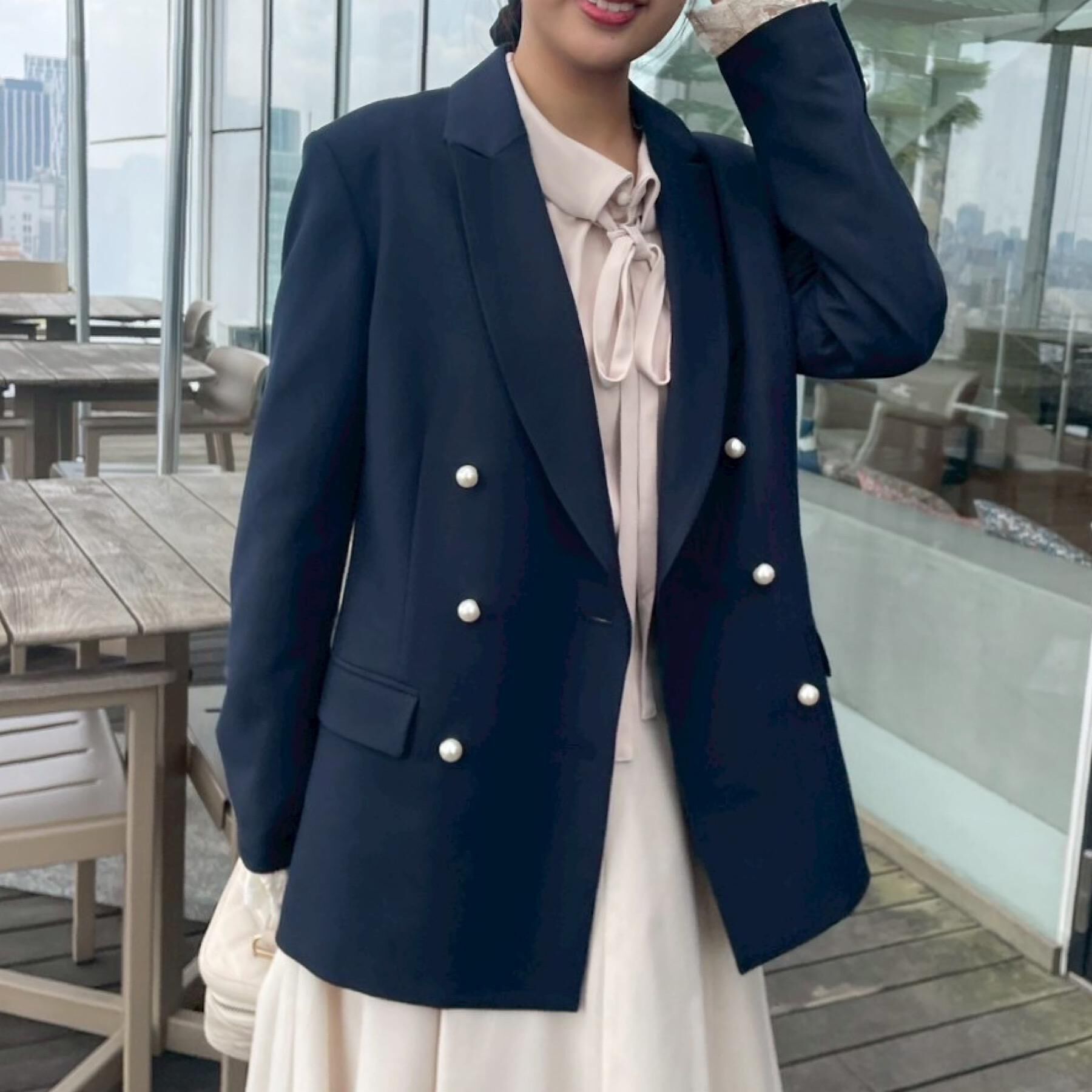 Couture broach「【高見え・きれいめ・通勤】レースカフス パール調釦テーラードジャケット」|テーラードジャケット|