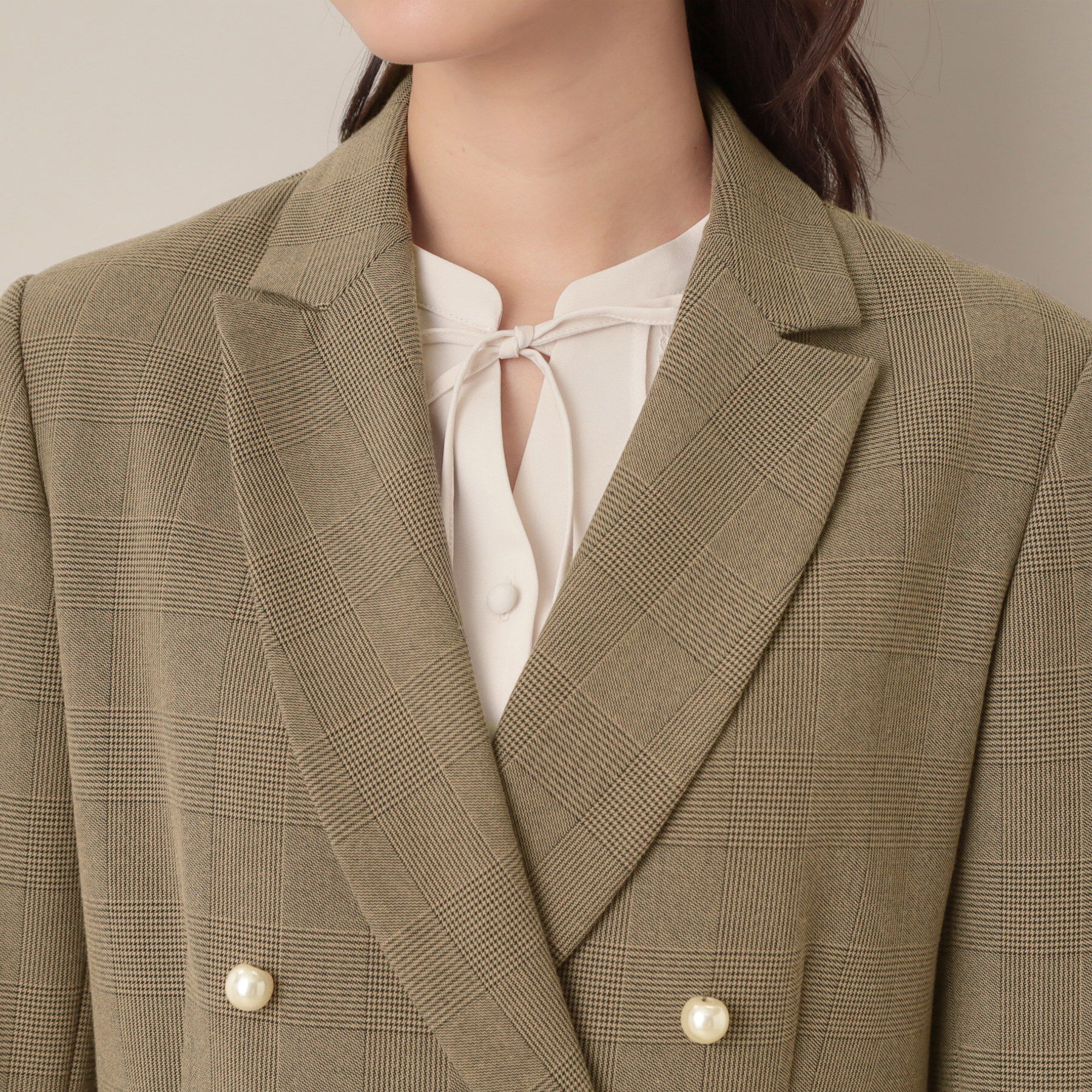 Couture broach「【高見え・きれいめ・通勤】レースカフス パール調釦テーラードジャケット」|テーラードジャケット|