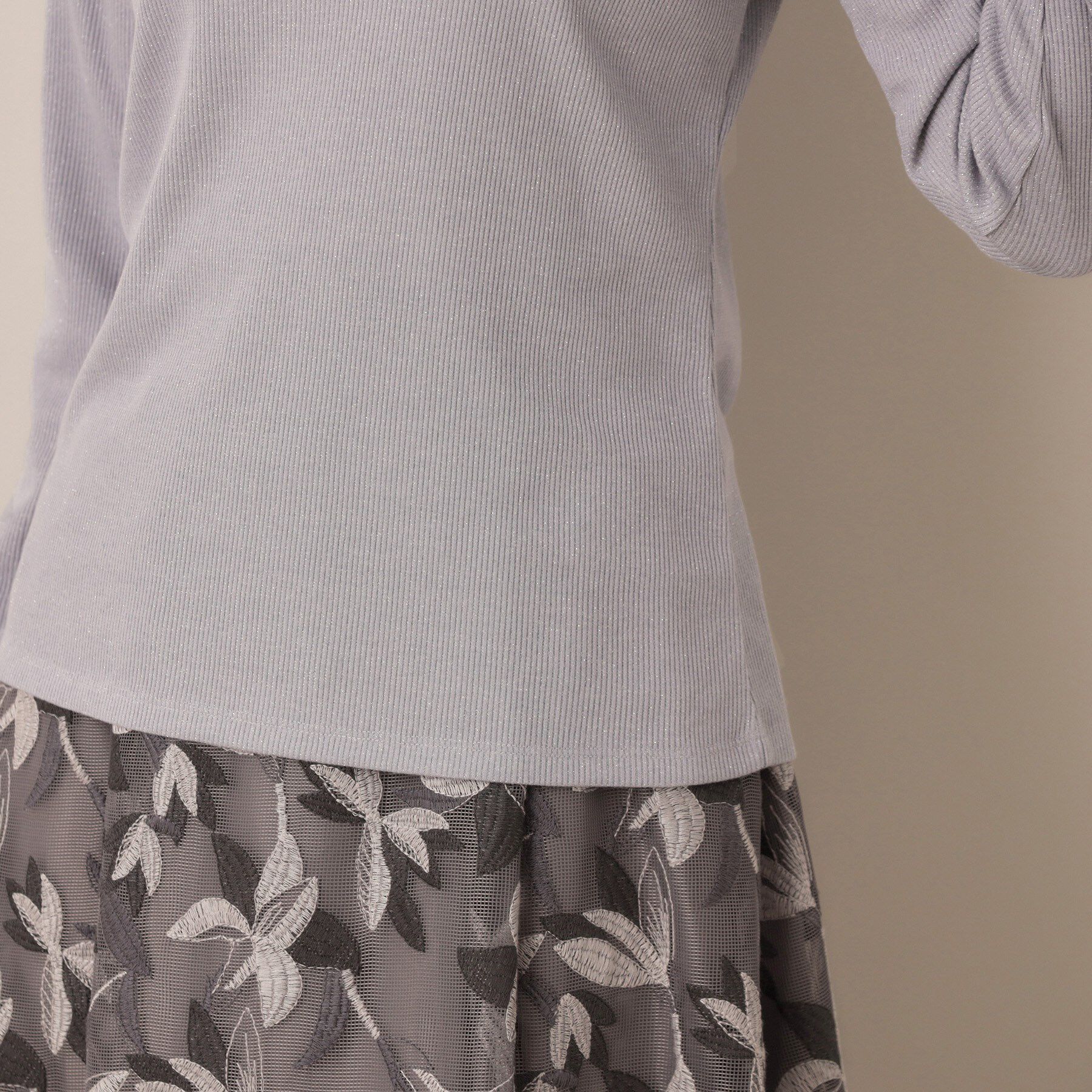 Couture broach「【ほんのりシアー・きれいめ】サステナブル テレコインナートップス」|Tシャツ・カットソー|