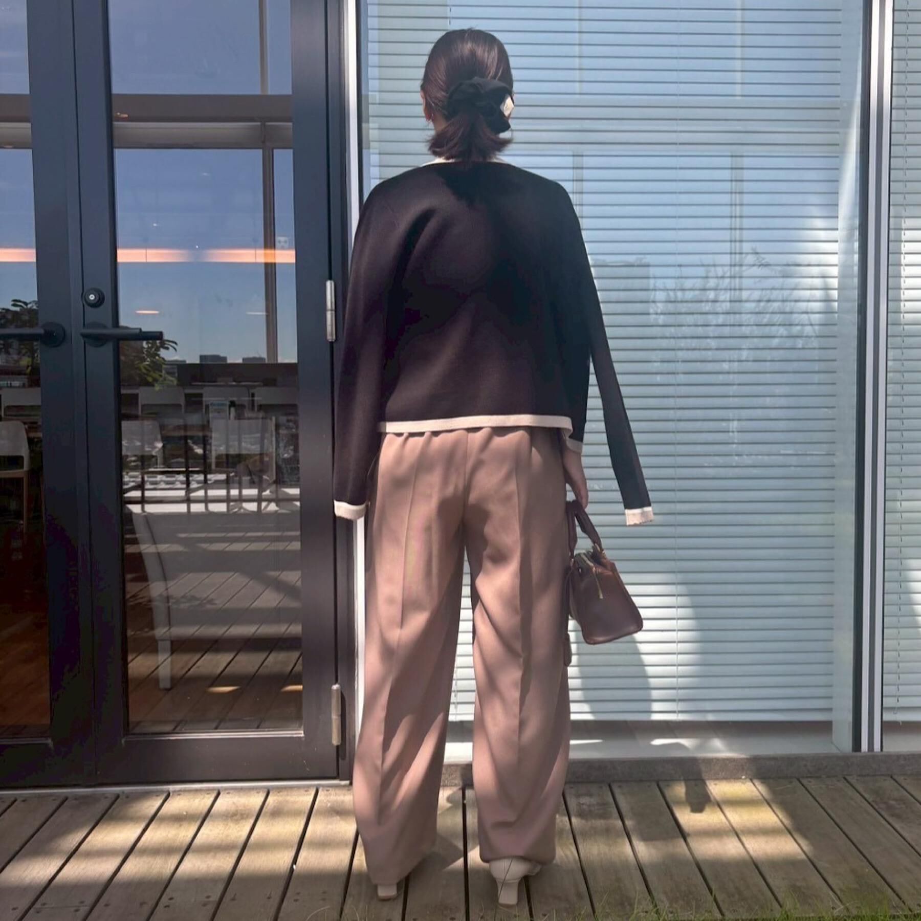 Couture broach「【高見え・通勤・大人可愛い】配色総針スカラカーディガン」|カーディガン|