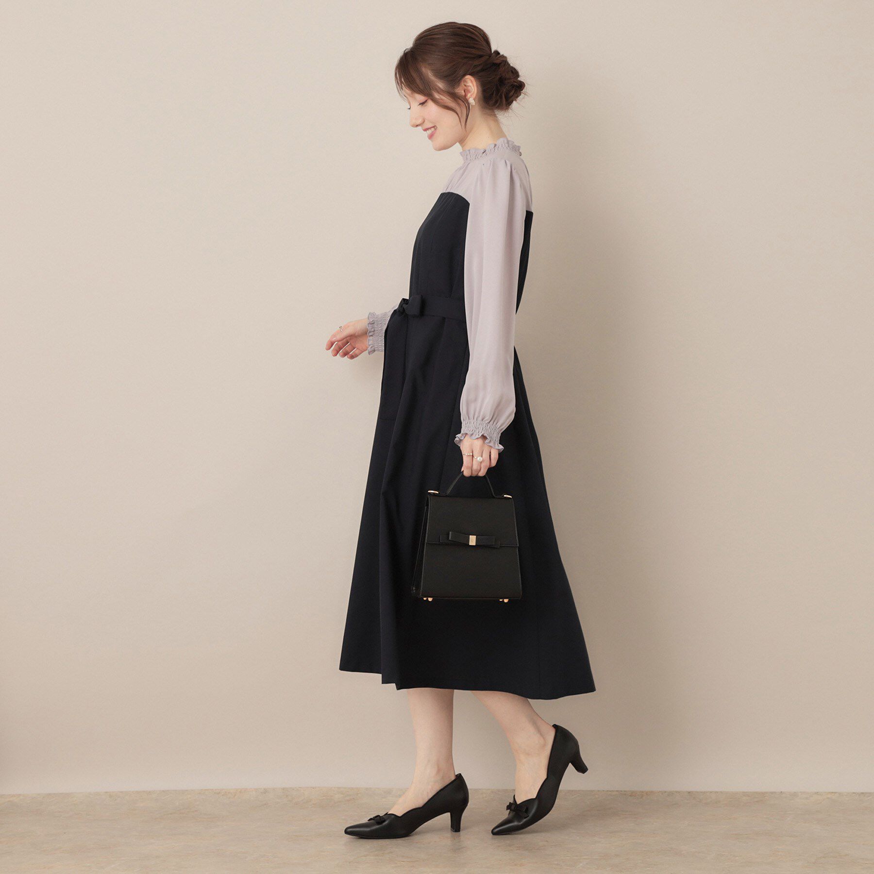 Couture broach「【レイヤード風・きれいめ・通勤】ドッキングベアワンピース」|ワンピース|