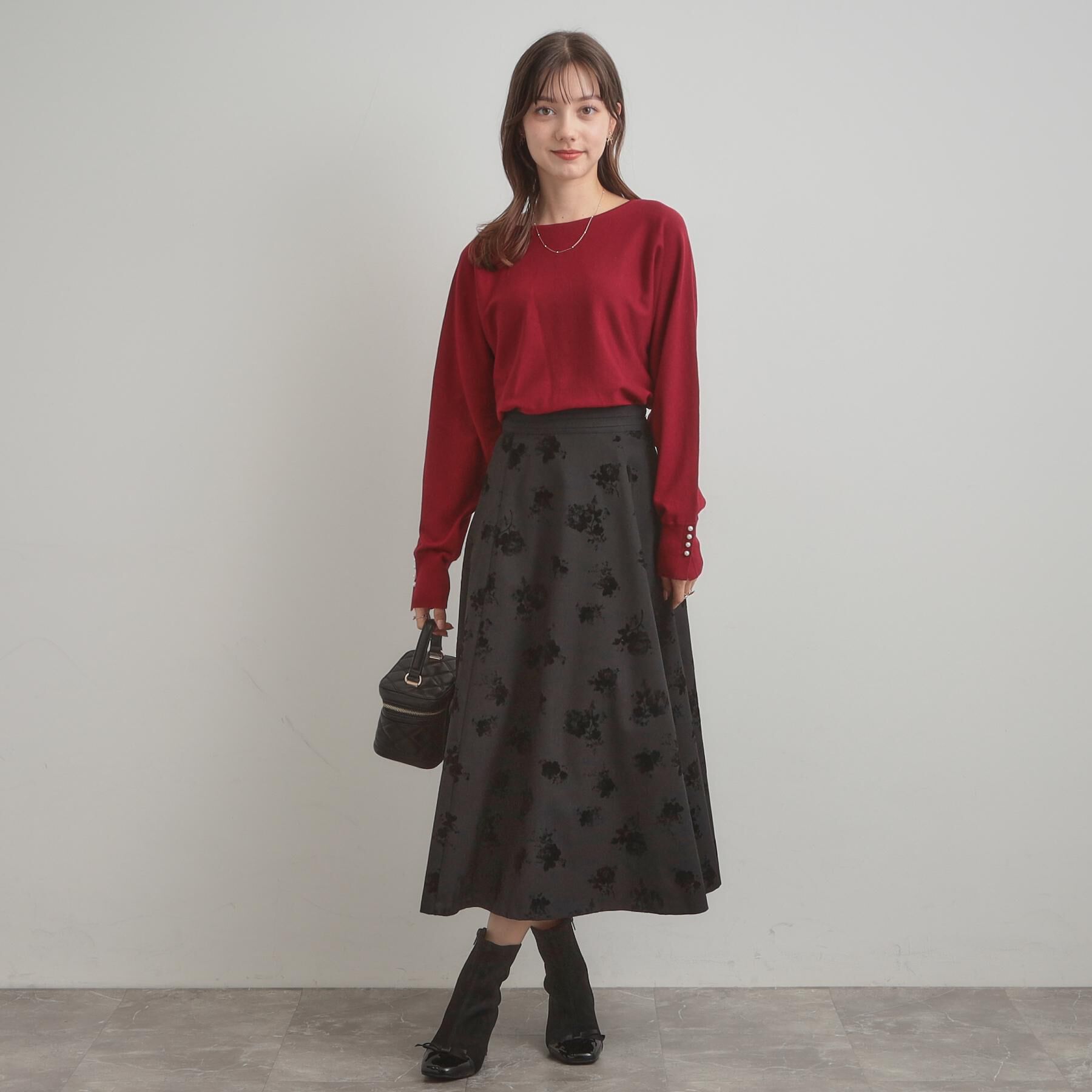 Couture broach「【大人上品・通勤・前後2WAY】バックパール調ドルマンニット」|ニット・セーター|