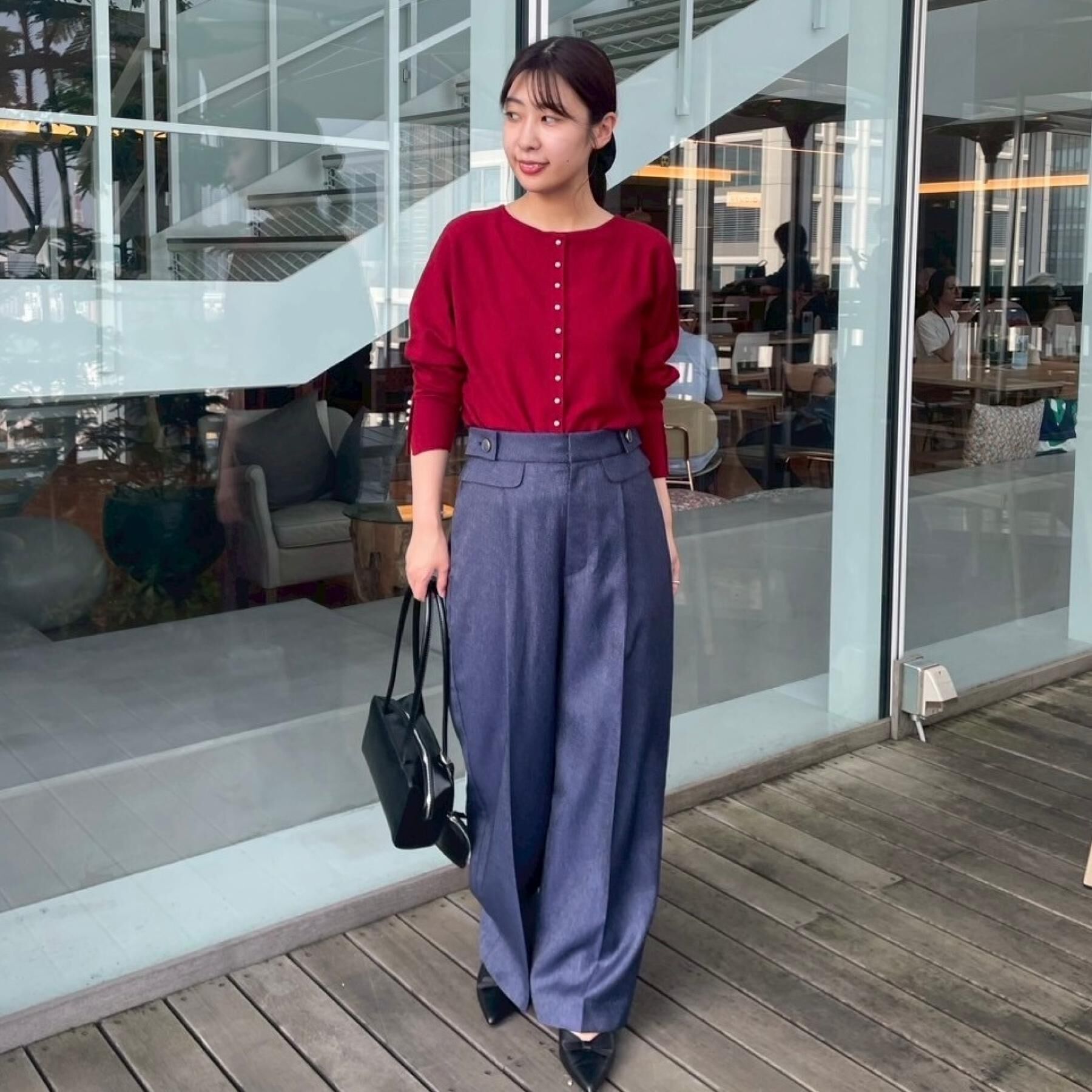 Couture broach「【大人上品・通勤・前後2WAY】バックパール調ドルマンニット」|ニット・セーター|