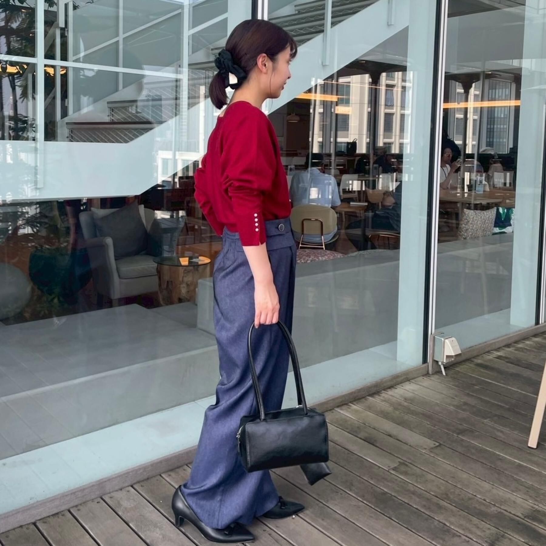 Couture broach「【大人上品・通勤・前後2WAY】バックパール調ドルマンニット」|ニット・セーター|