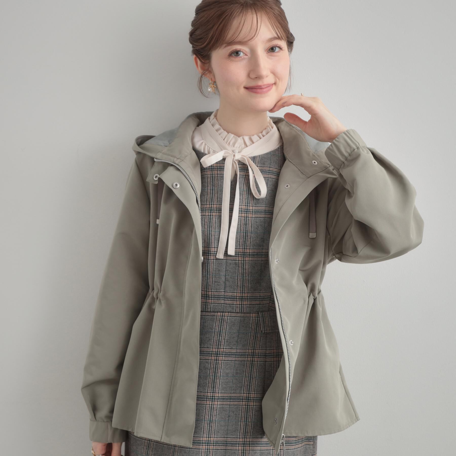 Couture broach「【撥水・ライナー付】愛されマンパ」|ブルゾン・スタジャン|カーキ(027)