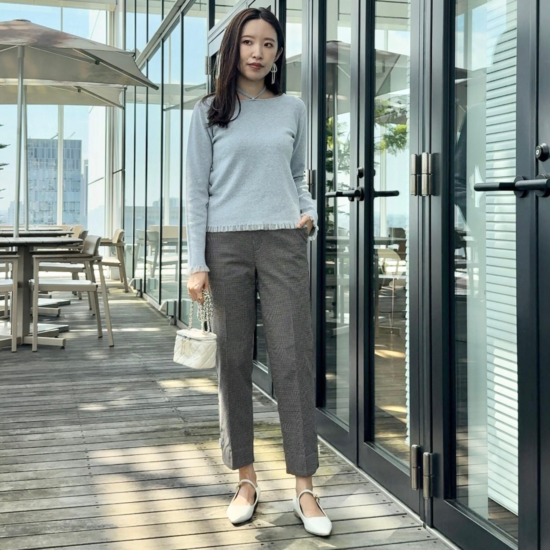 Couture broach「【大人可愛い・リボン取り外し可】前後2WAYラメリブ シアープチフリルニット」|ニット・セーター|