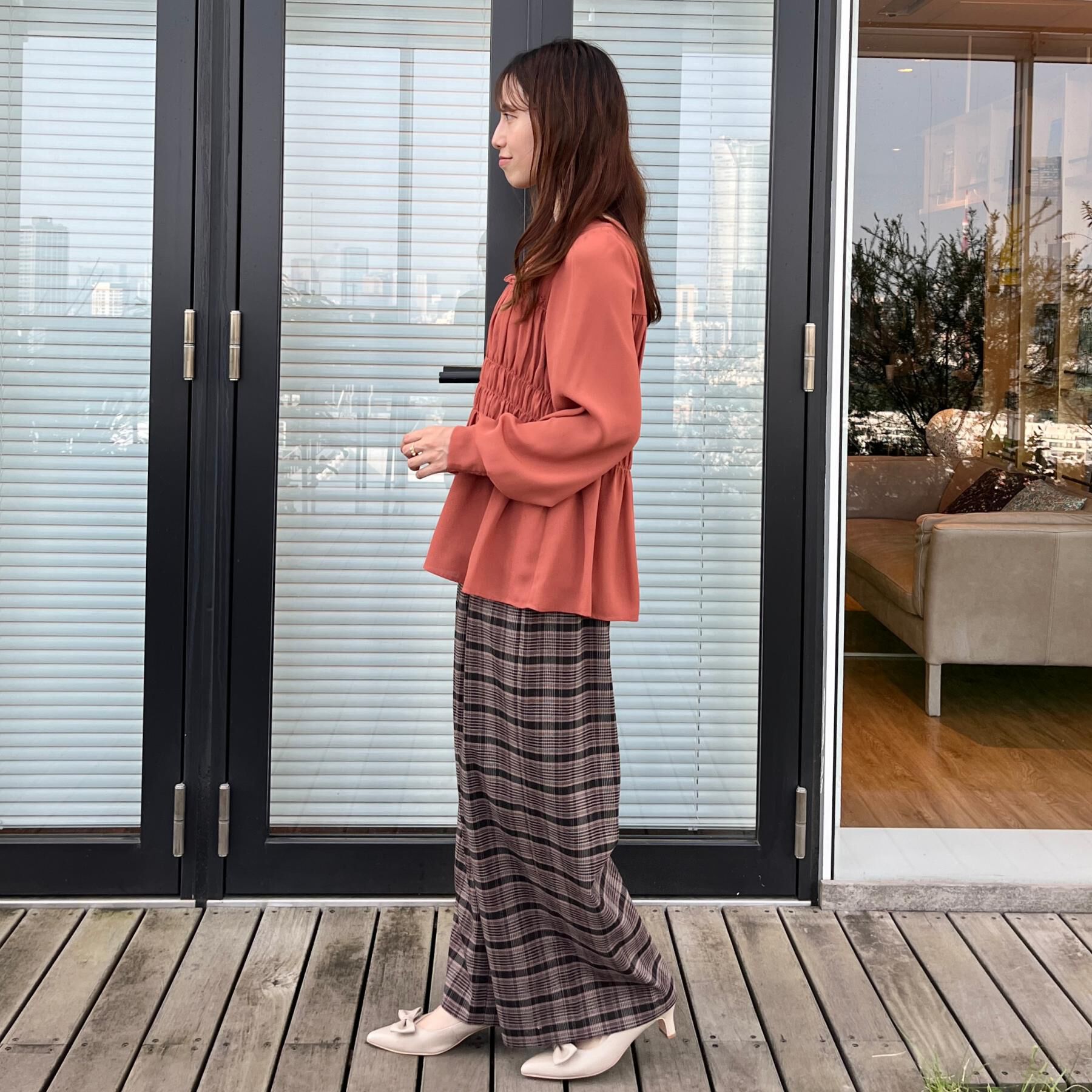 Couture broach「【マシンウォッシャブル・きれいめ・通勤】シャーリングチュニックブラウス」|シャツ・ブラウス|