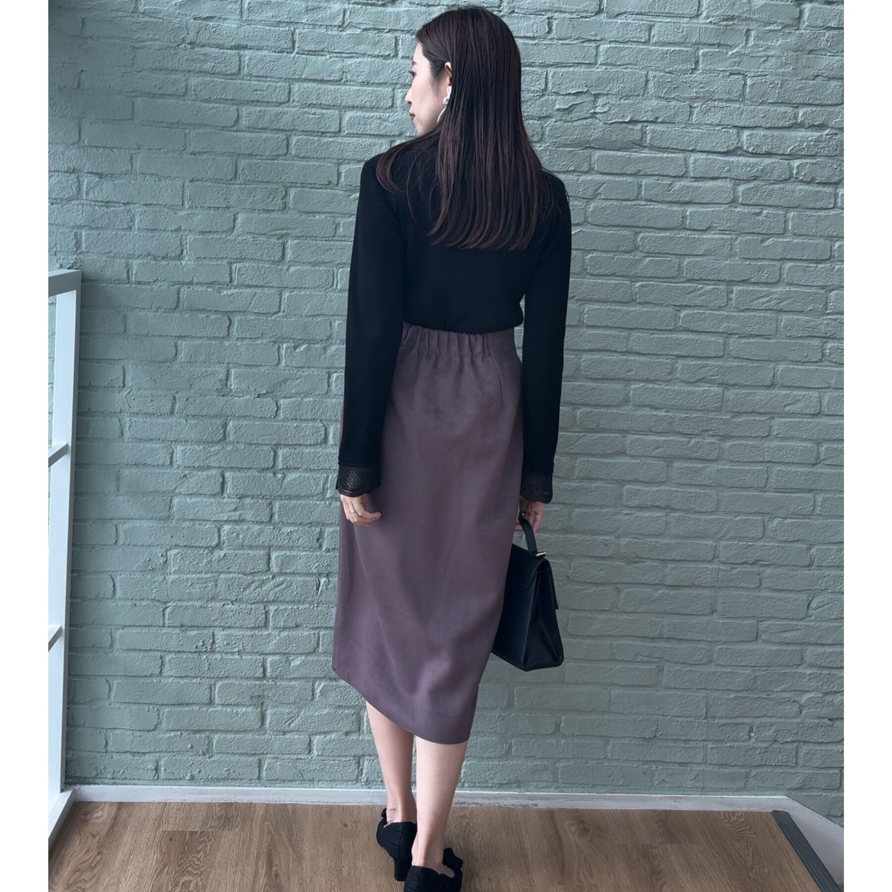 Couture broach「【着映え・フェミニン・通勤】レース衿カフス付きリブニット」|ニット・セーター|