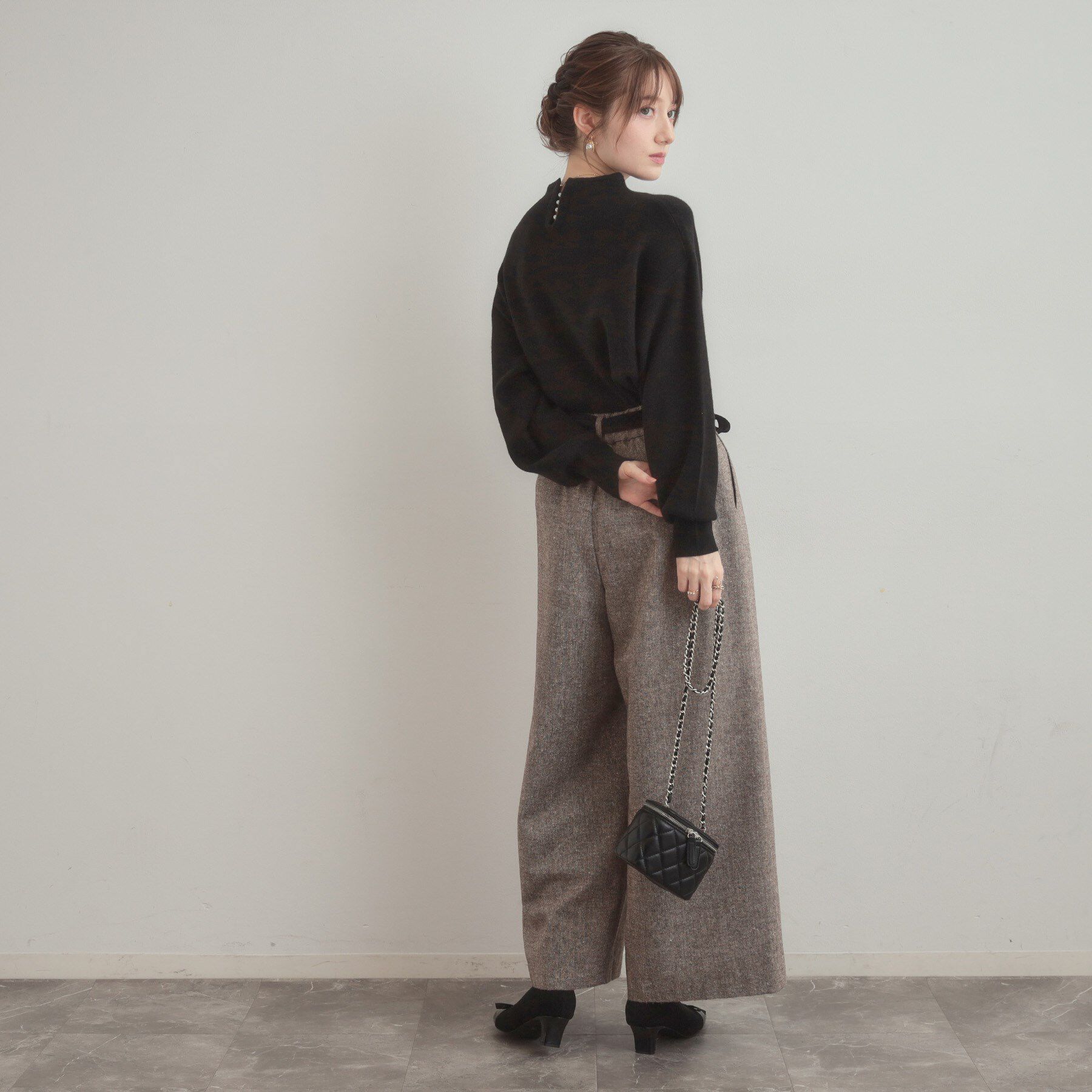 Couture broach「【ゆるふわ・通勤】リッシュアンゴラ バックパール調ニット」|ニット・セーター|