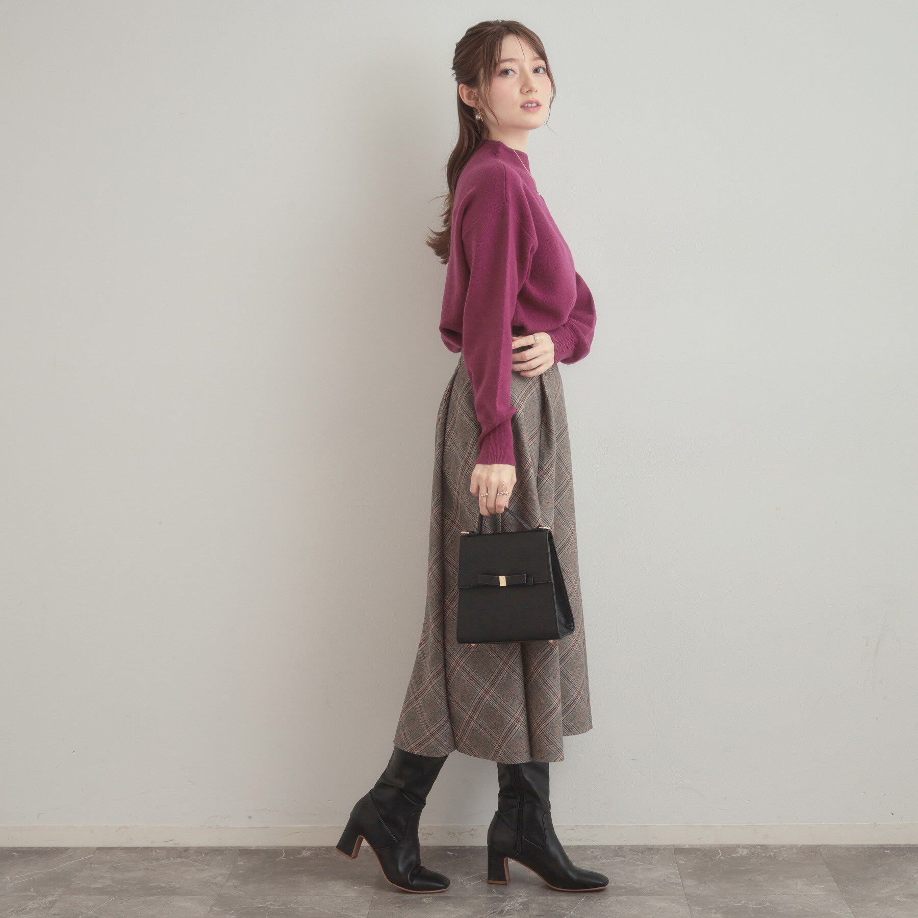 Couture broach「【ゆるふわ・通勤】リッシュアンゴラ バックパール調ニット」|ニット・セーター|