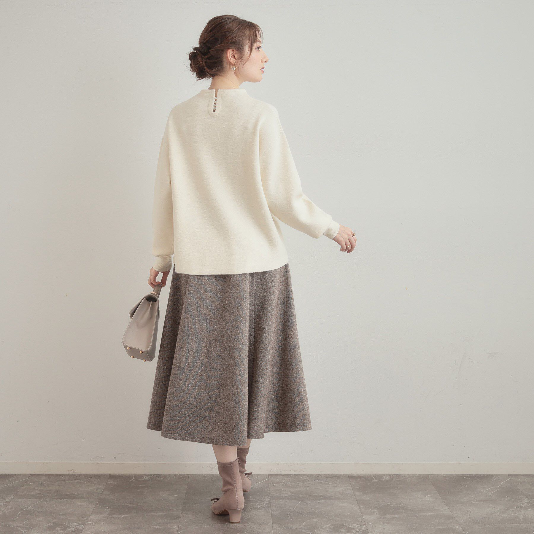 Couture broach「【ゆるふわ・通勤】リッシュアンゴラ バックパール調ニット」|ニット・セーター|