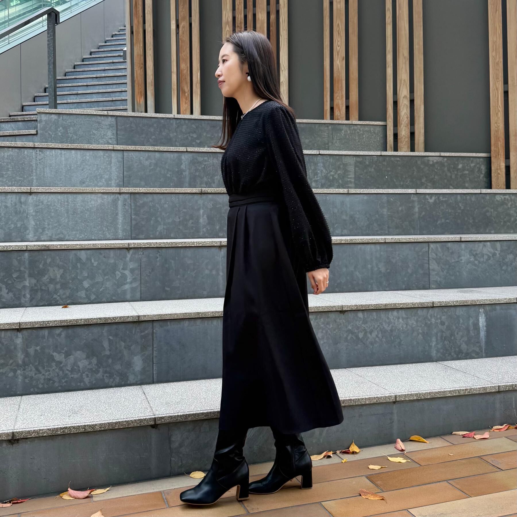 Couture broach「【通勤・ラメジャカード】ドッキングワンピース」|ワンピース|