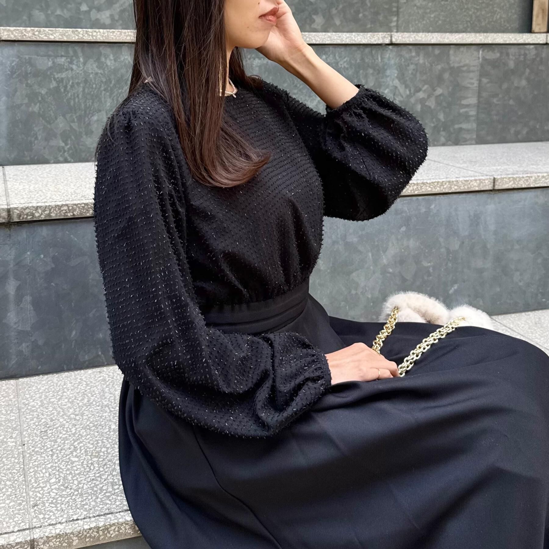 Couture broach「【通勤・ラメジャカード】ドッキングワンピース」|ワンピース|